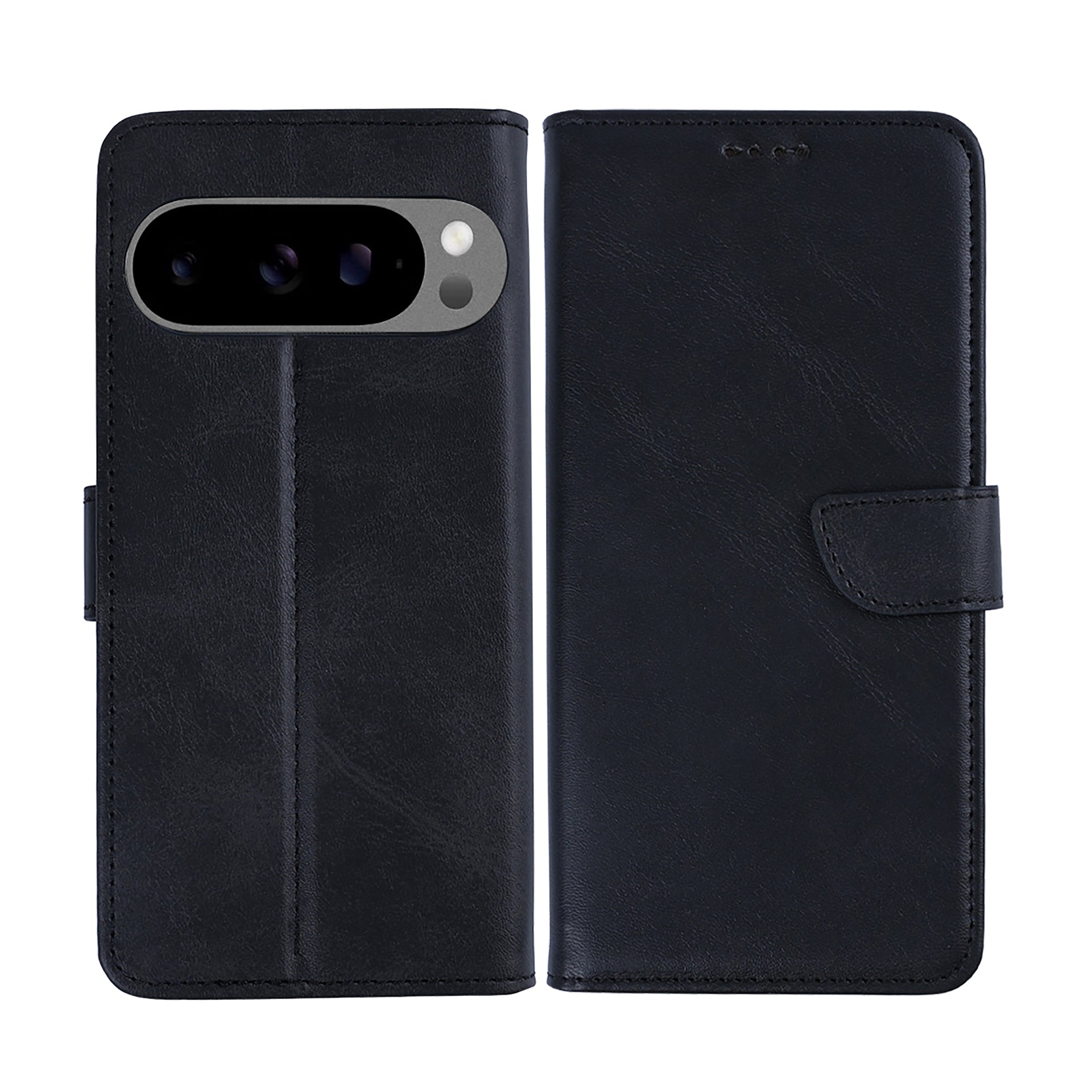 Rixus Bookcase For Google Pixel 9 Pro Black