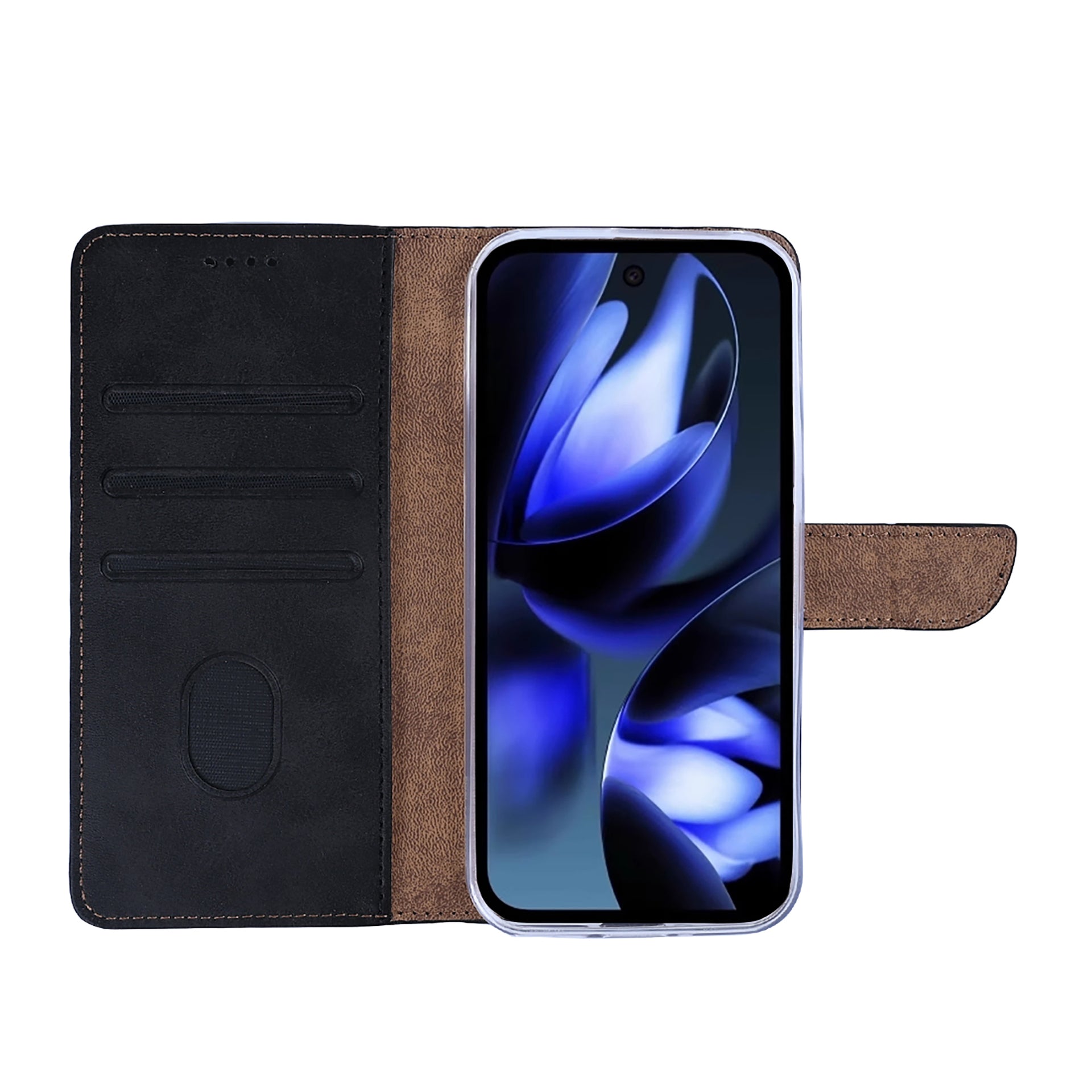 Rixus Bookcase For Google Pixel 9A Black
