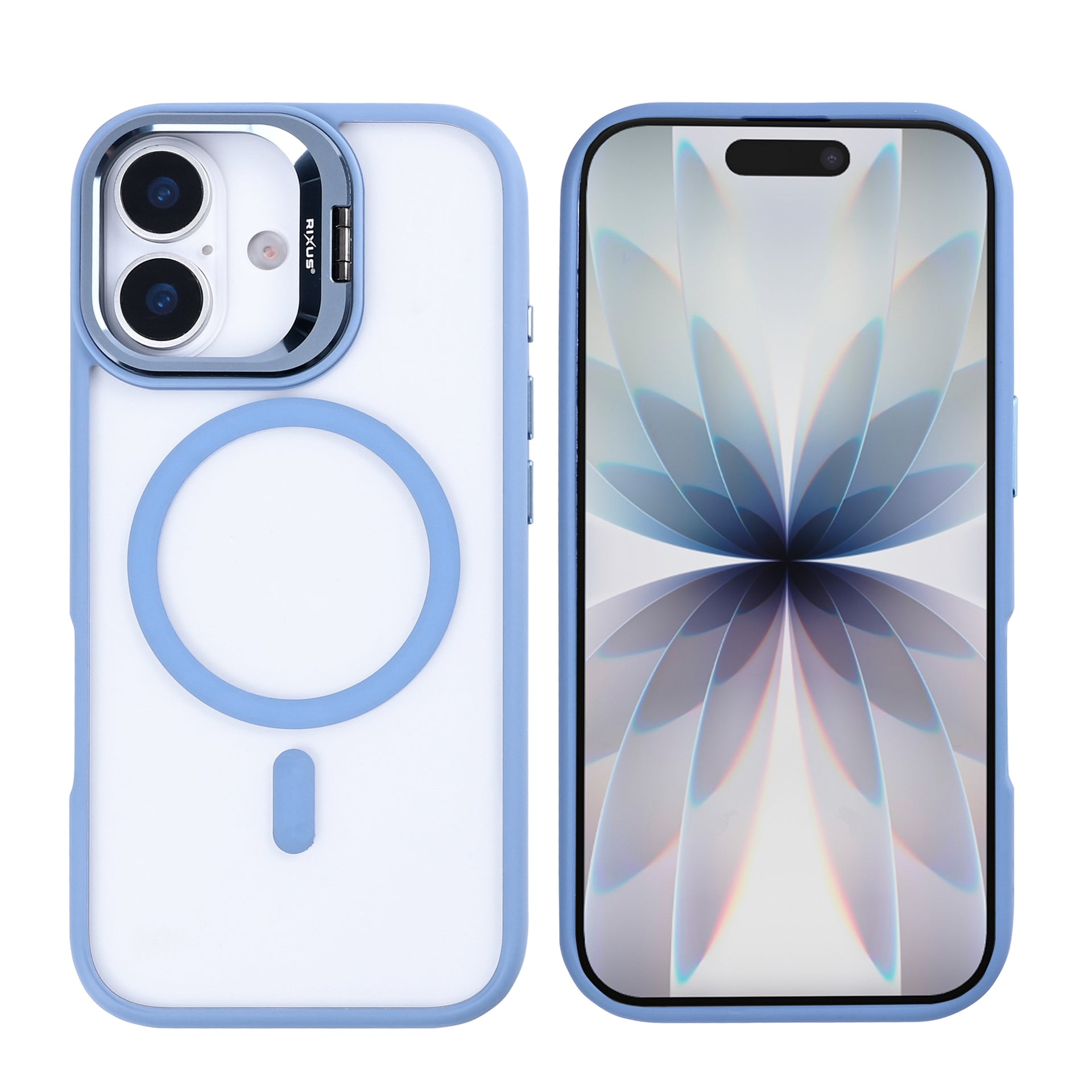 Rixus Classic 03 Case With MagSafe Compatible For Apple iPhone 17 Light Blue
