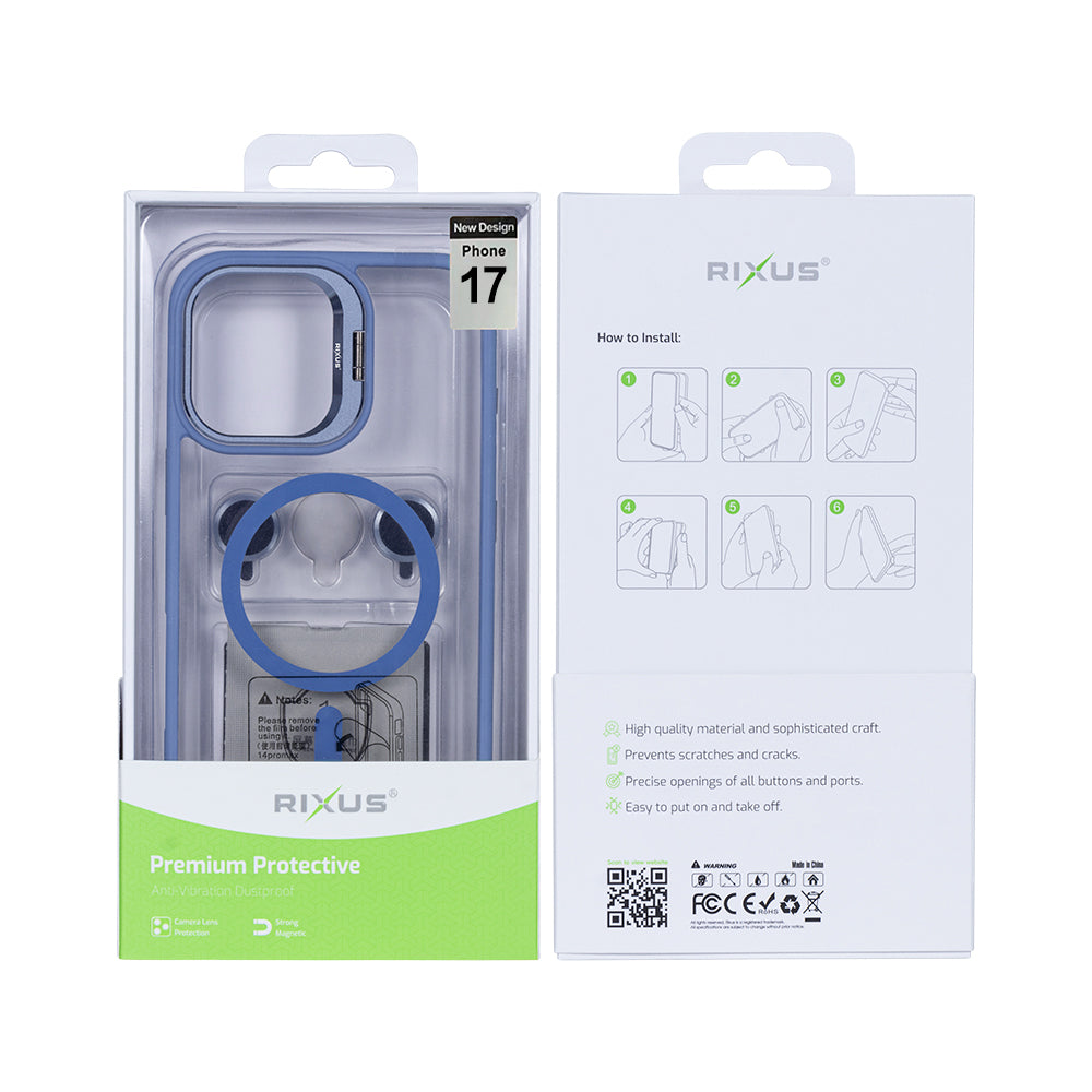 Rixus Classic 03 Case With MagSafe Compatible For Apple iPhone 17 Light Blue