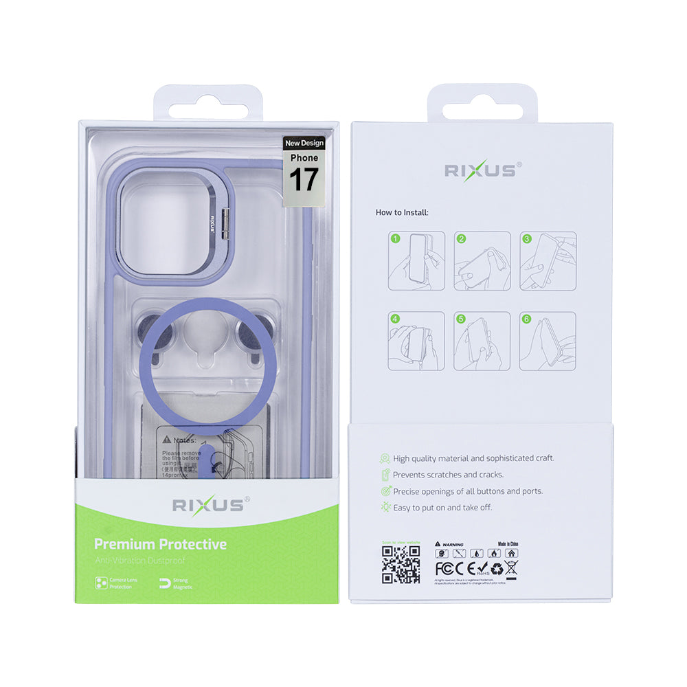 Rixus Classic 03 Case With MagSafe Compatible For Apple iPhone 17 Light Purple
