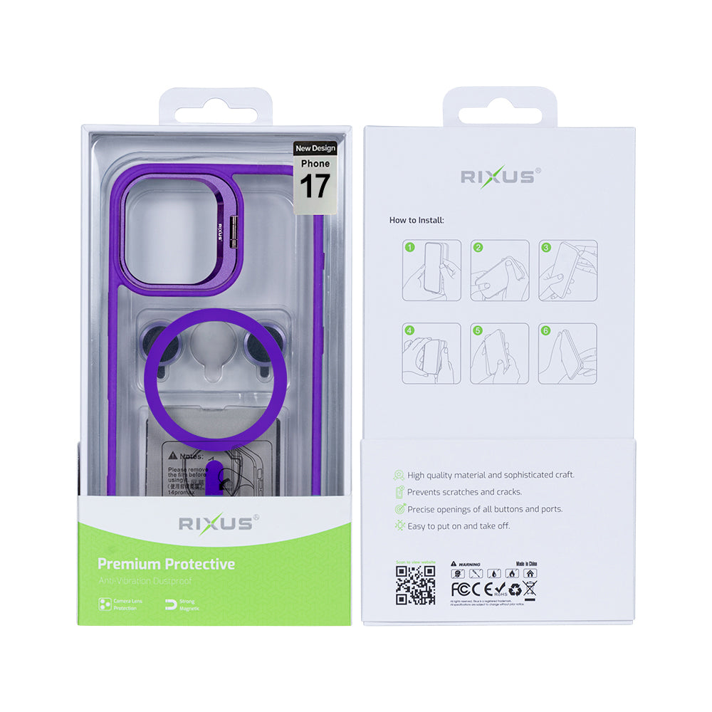 Rixus Classic 03 Case With MagSafe Compatible For Apple iPhone 17 Deep Purple
