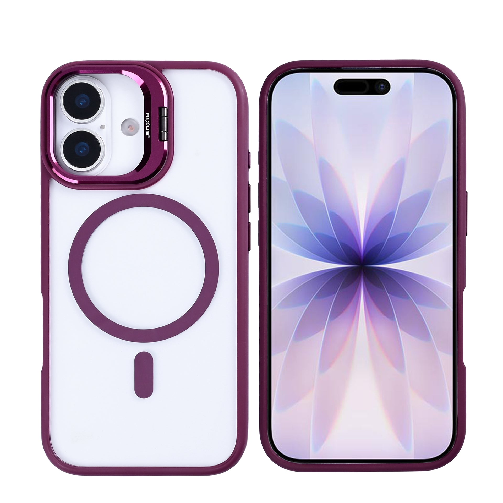 Rixus Classic 03 Case With MagSafe Compatible For Apple iPhone 17 Dark Pink