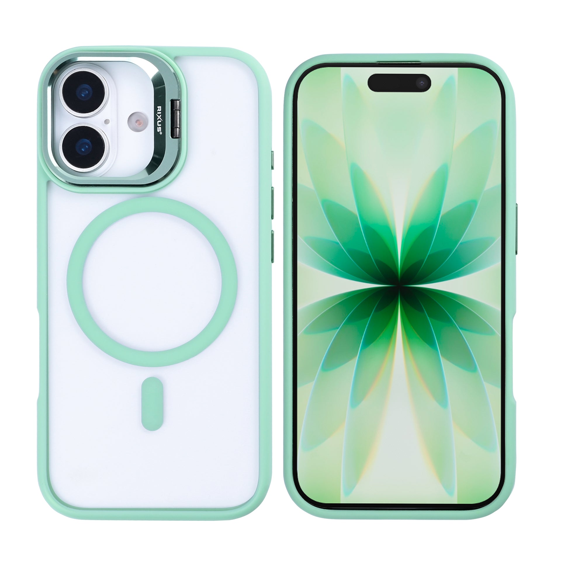 Rixus Classic 03 Case With MagSafe Compatible For Apple iPhone 17 Light Green