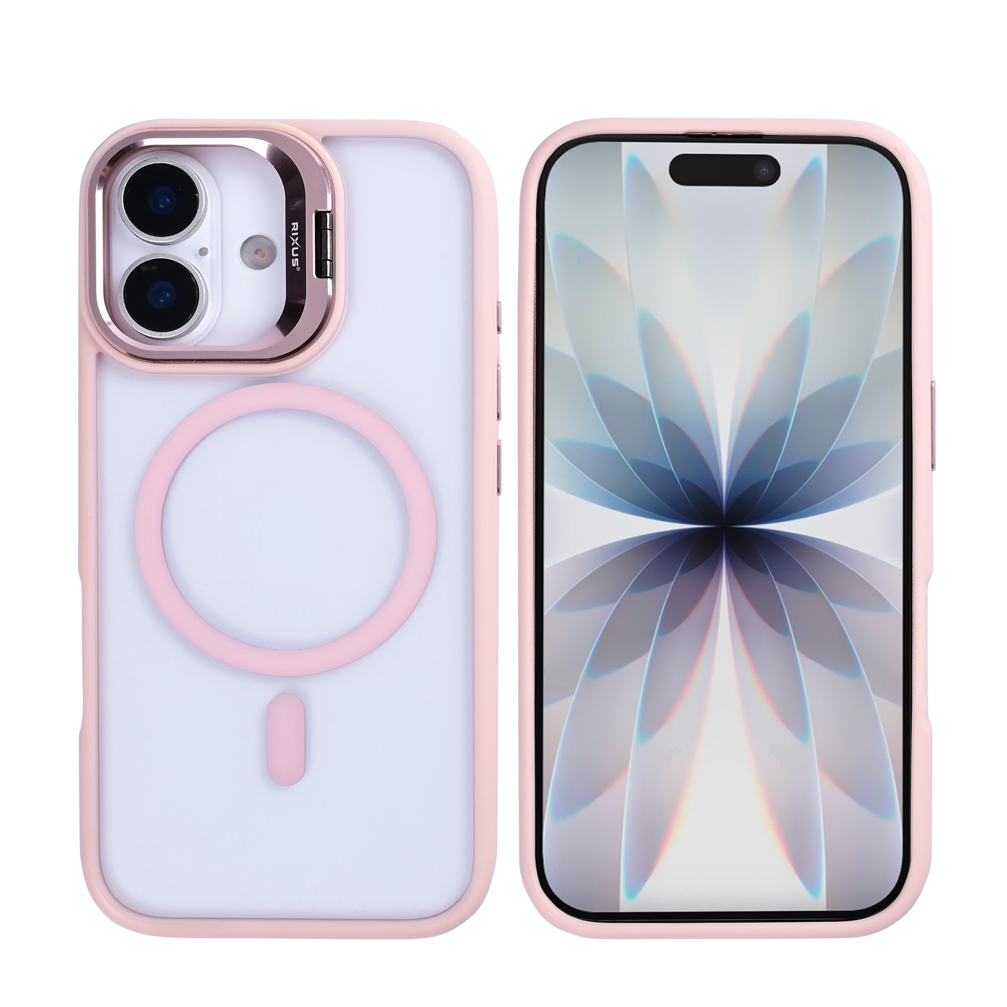 Rixus Classic 03 Case With MagSafe Compatible For Apple iPhone 17 Light Pink