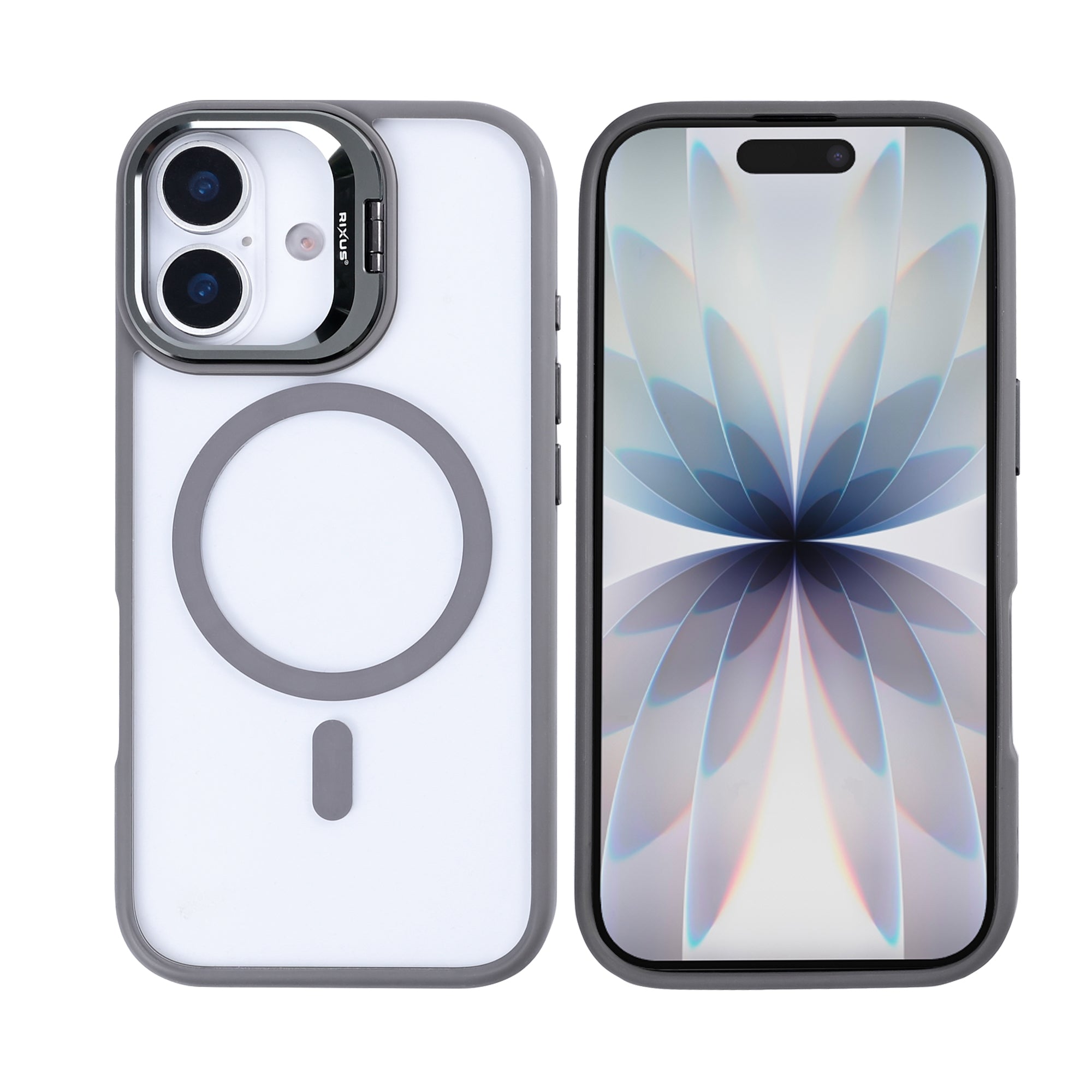 Rixus Classic 03 Case With MagSafe Compatible For Apple iPhone 17 Titanium Grey