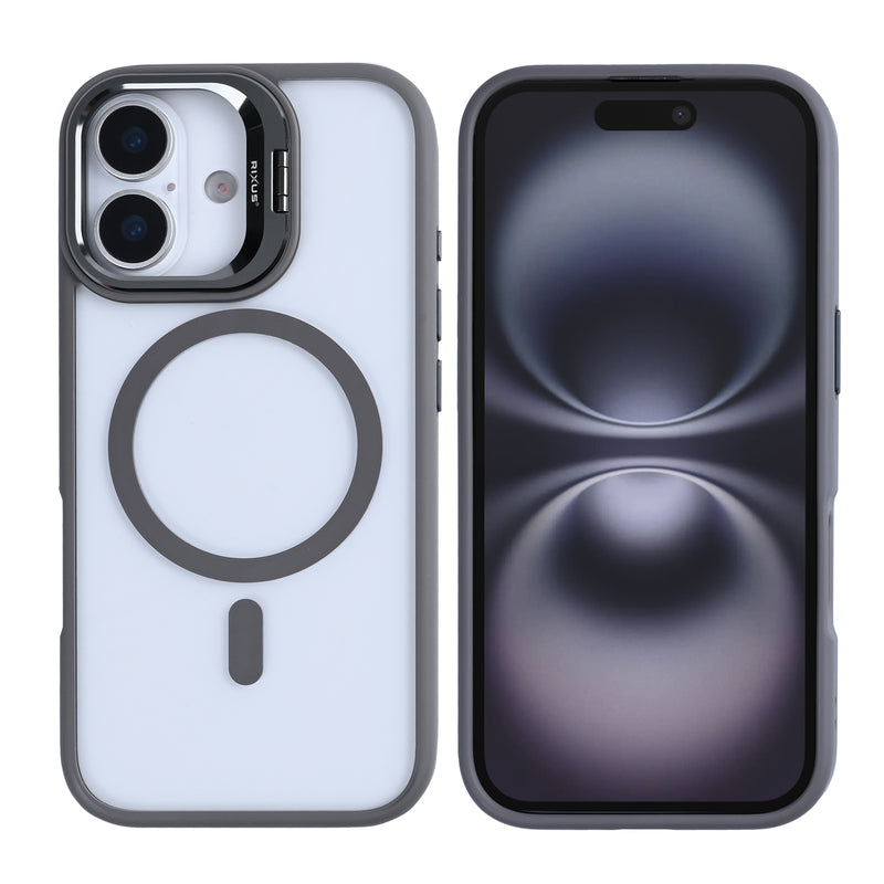 Rixus Classic 03 Case With MagSafe For iPhone 17 Titanium Grey