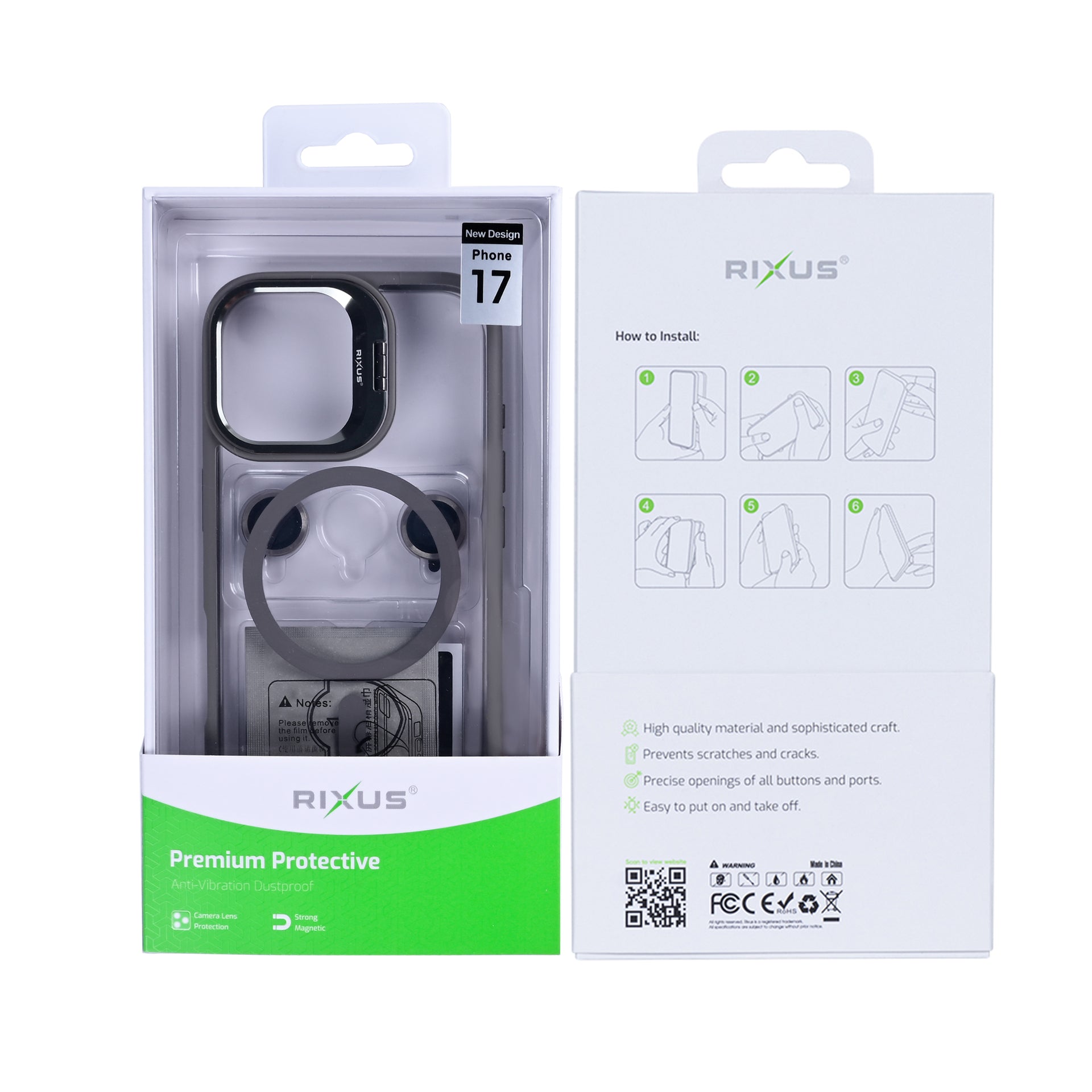 Rixus Classic 03 Case With MagSafe Compatible For Apple iPhone 17 Titanium Grey