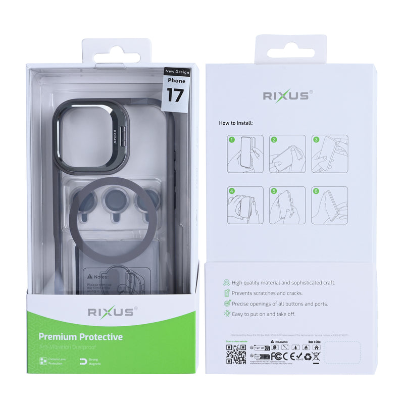 Rixus Classic 03 Case With MagSafe For iPhone 17 Titanium Grey