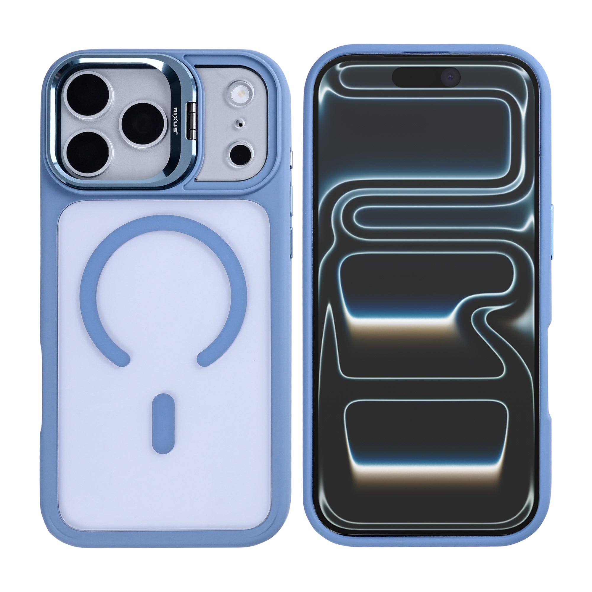 Rixus Classic 03 Case With MagSafe Compatible For Apple iPhone 17 Pro Light Blue