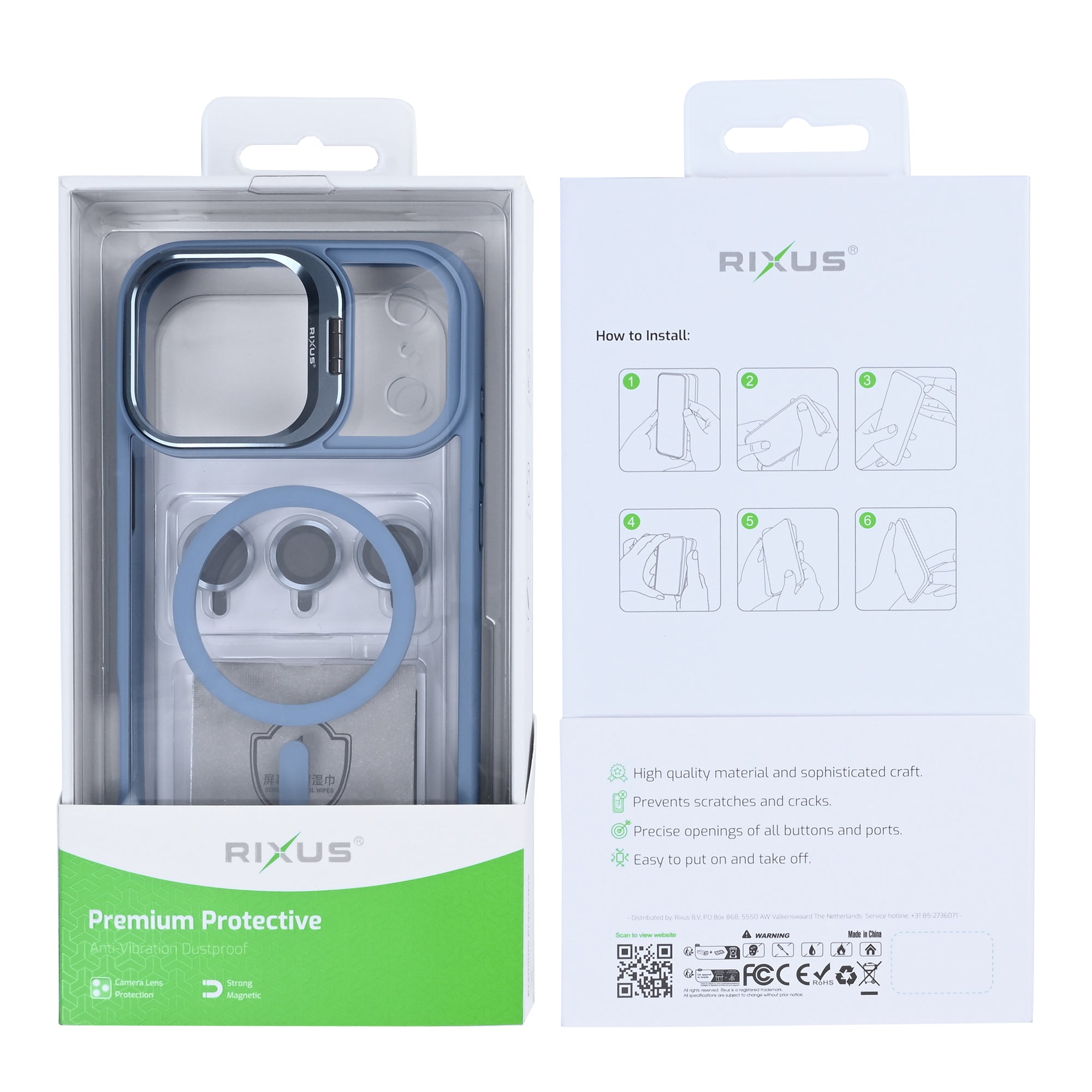 Rixus Classic 03 Case With MagSafe Compatible For Apple iPhone 17 Pro Light Blue