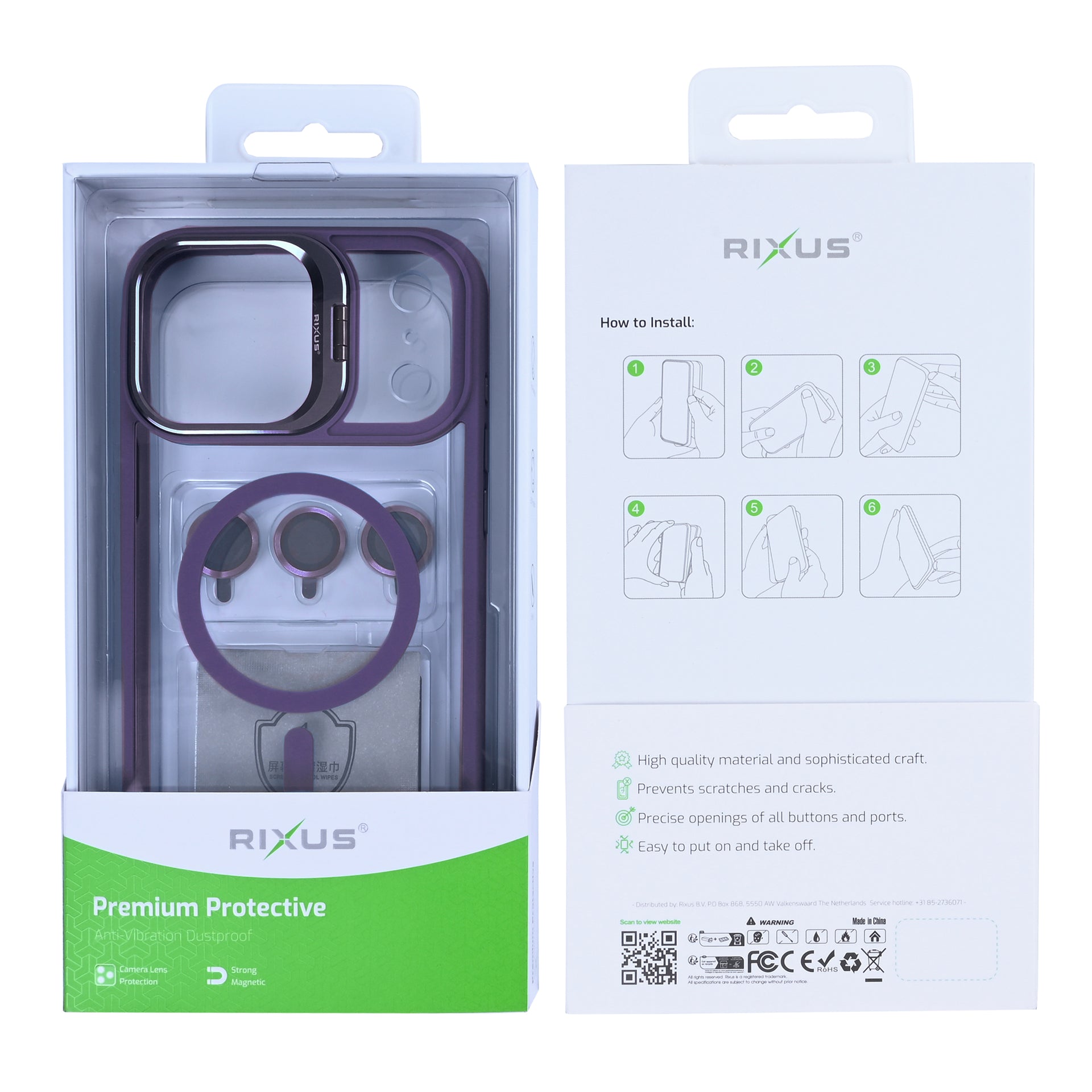 Rixus Classic 03 Case With MagSafe Compatible For Apple iPhone 17 Pro Deep Purple