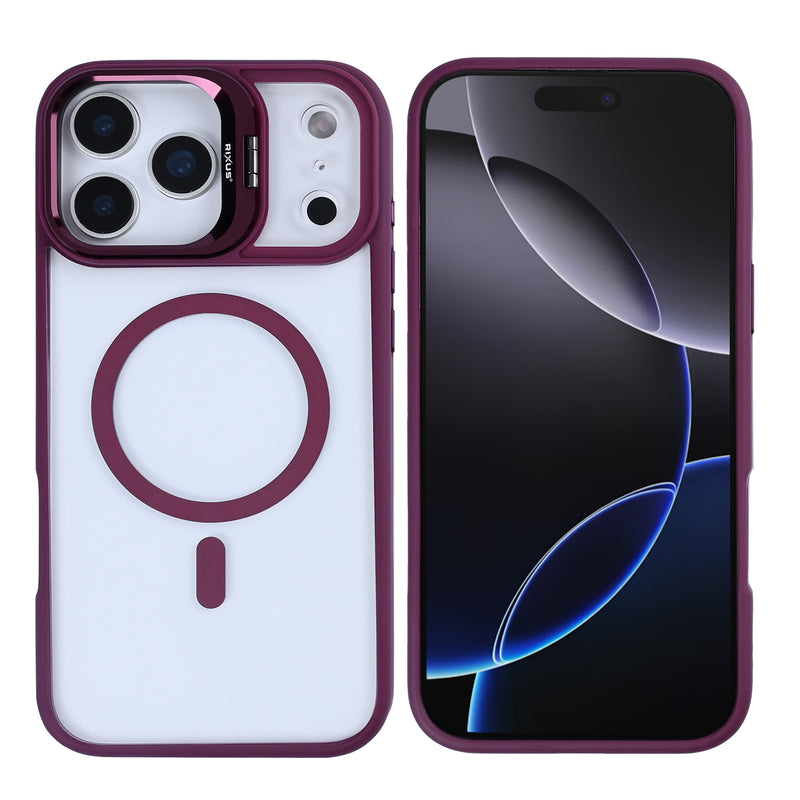 Rixus Classic 03 Case With MagSafe For iPhone 17 Pro Dark Pink