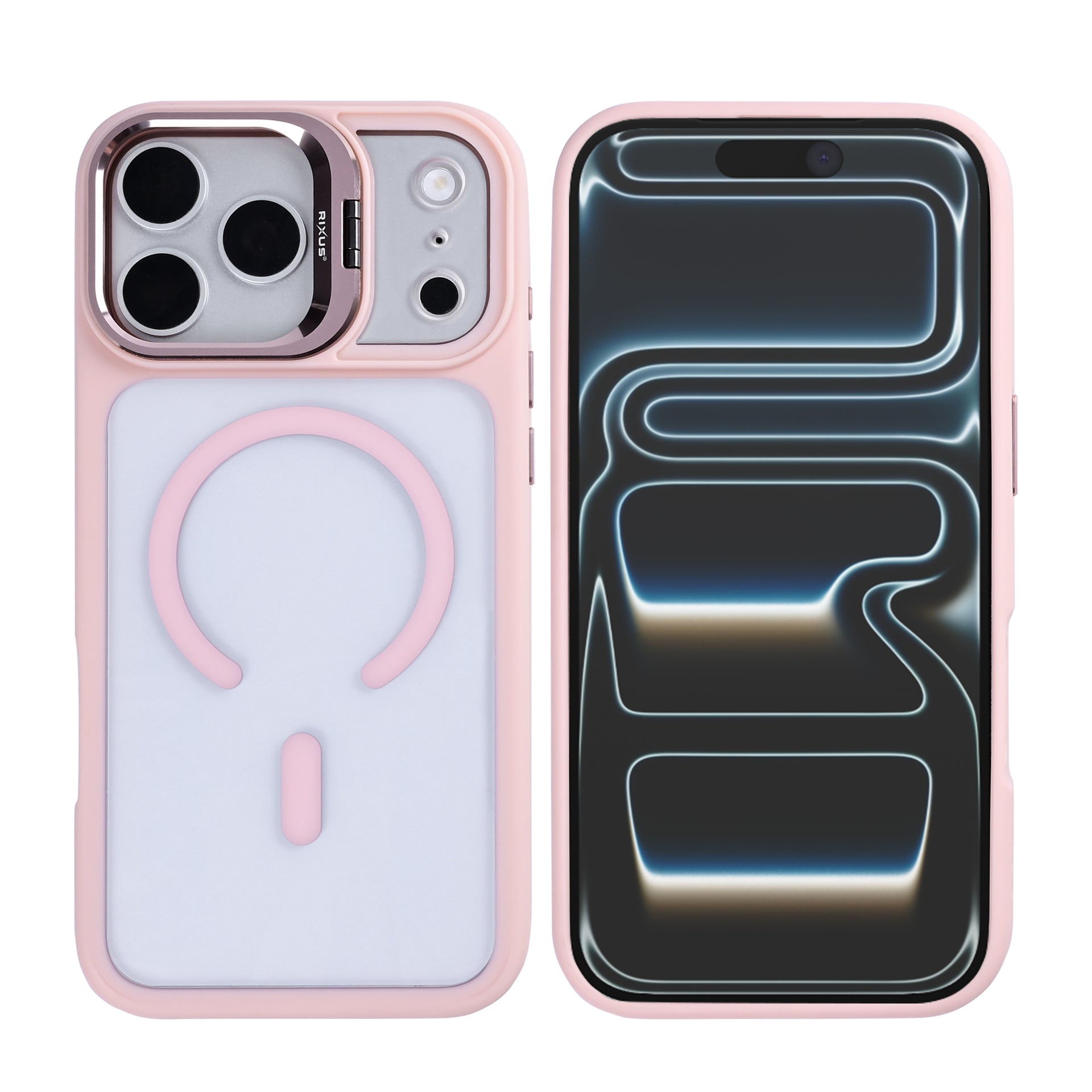 Rixus Classic 03 Case With MagSafe Compatible For Apple iPhone 17 Pro Light Pink