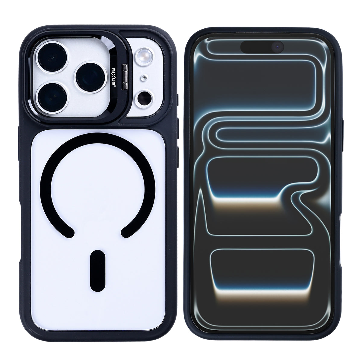 Rixus Classic 03 Case With MagSafe Compatible For Apple iPhone 17 Pro Black