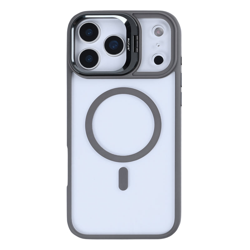 Rixus Classic 03 Case With MagSafe For iPhone 17 Pro Titanium Grey