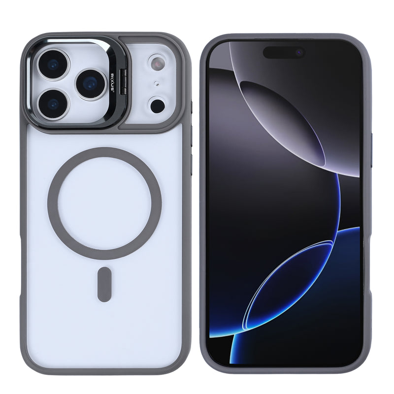 Rixus Classic 03 Case With MagSafe For iPhone 17 Pro Titanium Grey