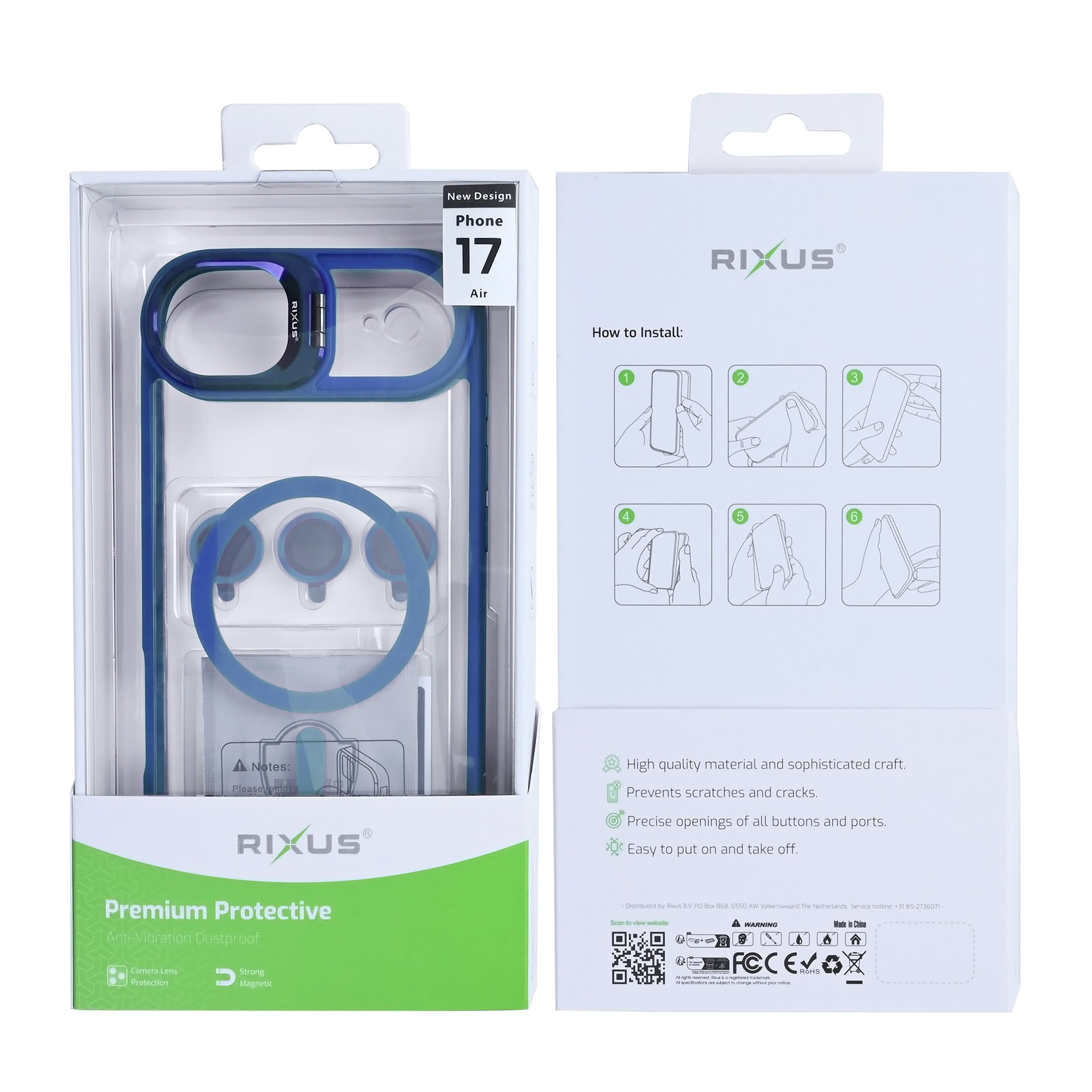 Rixus Classic 03 Case With MagSafe Compatible For Apple iPhone 17 Air Light Blue
