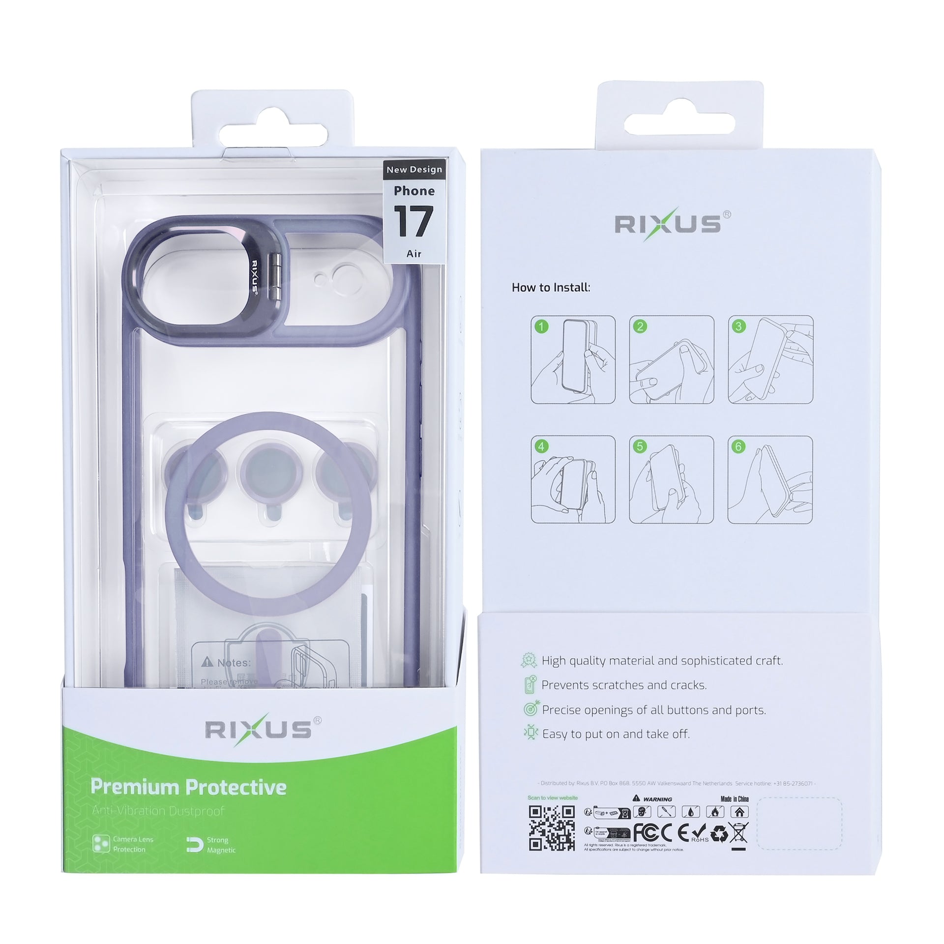 Rixus Classic 03 Case With MagSafe Compatible For Apple iPhone 17 Air Light Purple