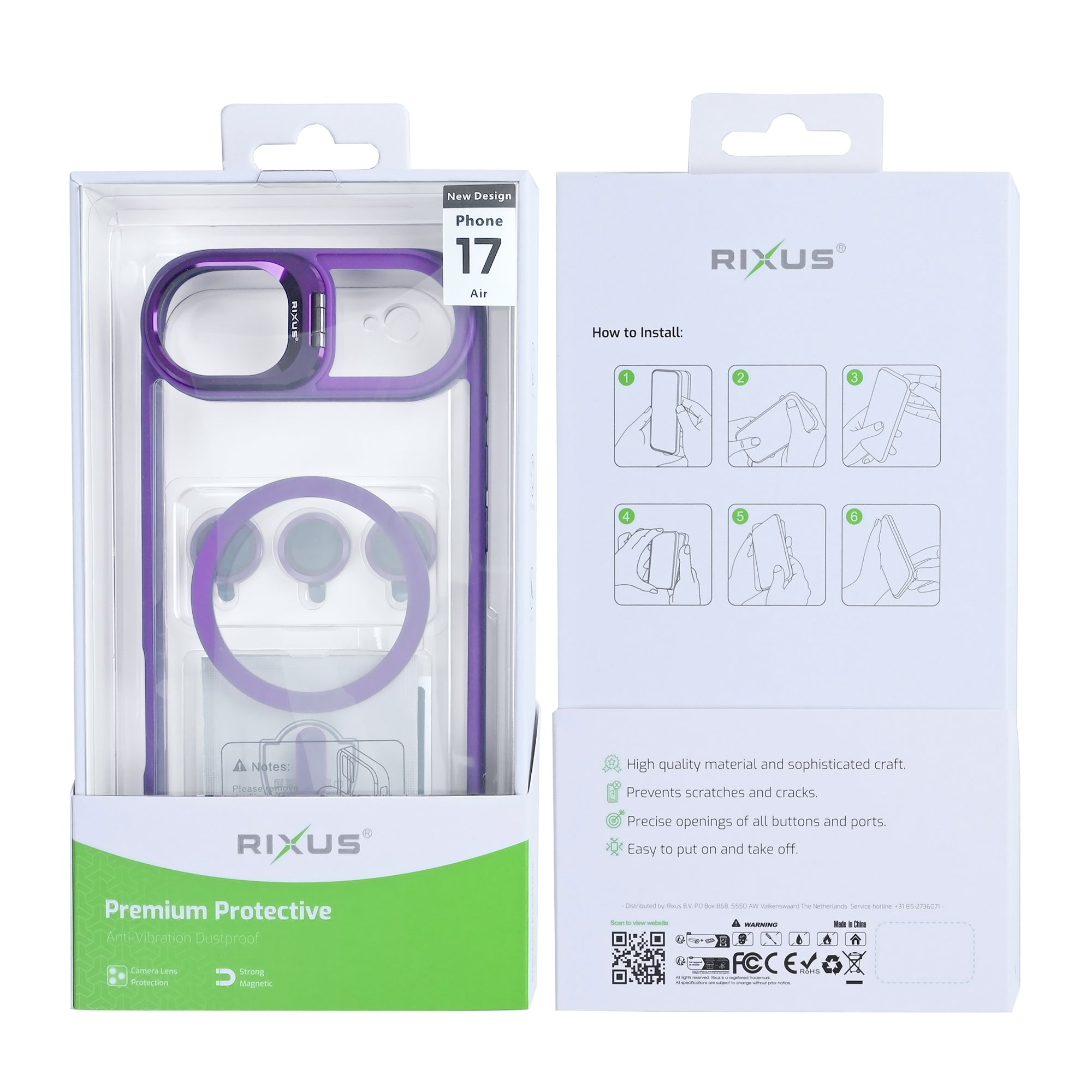 Rixus Classic 03 Case With MagSafe Compatible For Apple iPhone 17 Air Deep Purple