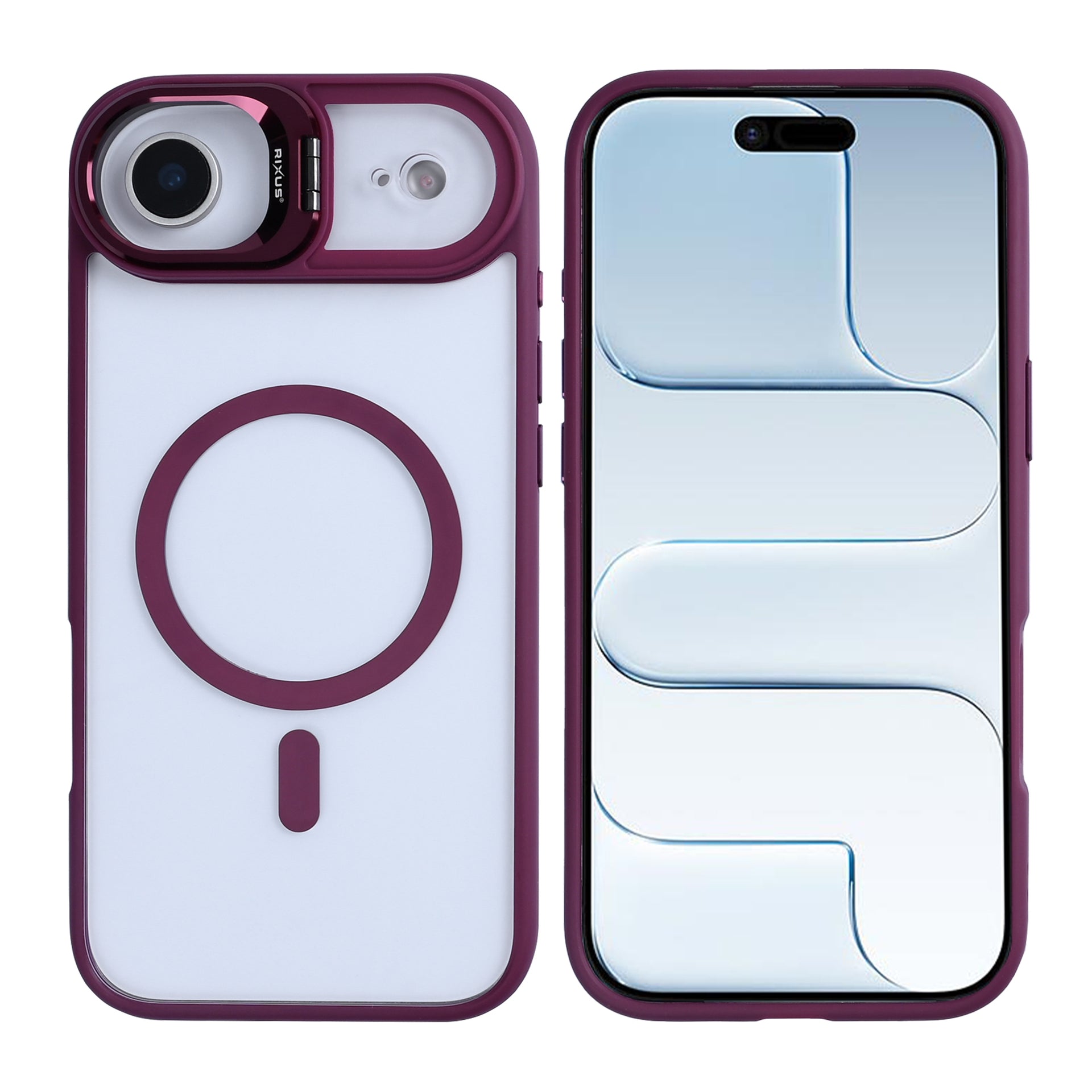 Rixus Classic 03 Case With MagSafe Compatible For Apple iPhone 17 Air Dark Pink