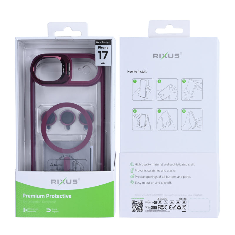 Rixus Classic 03 Case With MagSafe For iPhone 17 Air Dark Pink