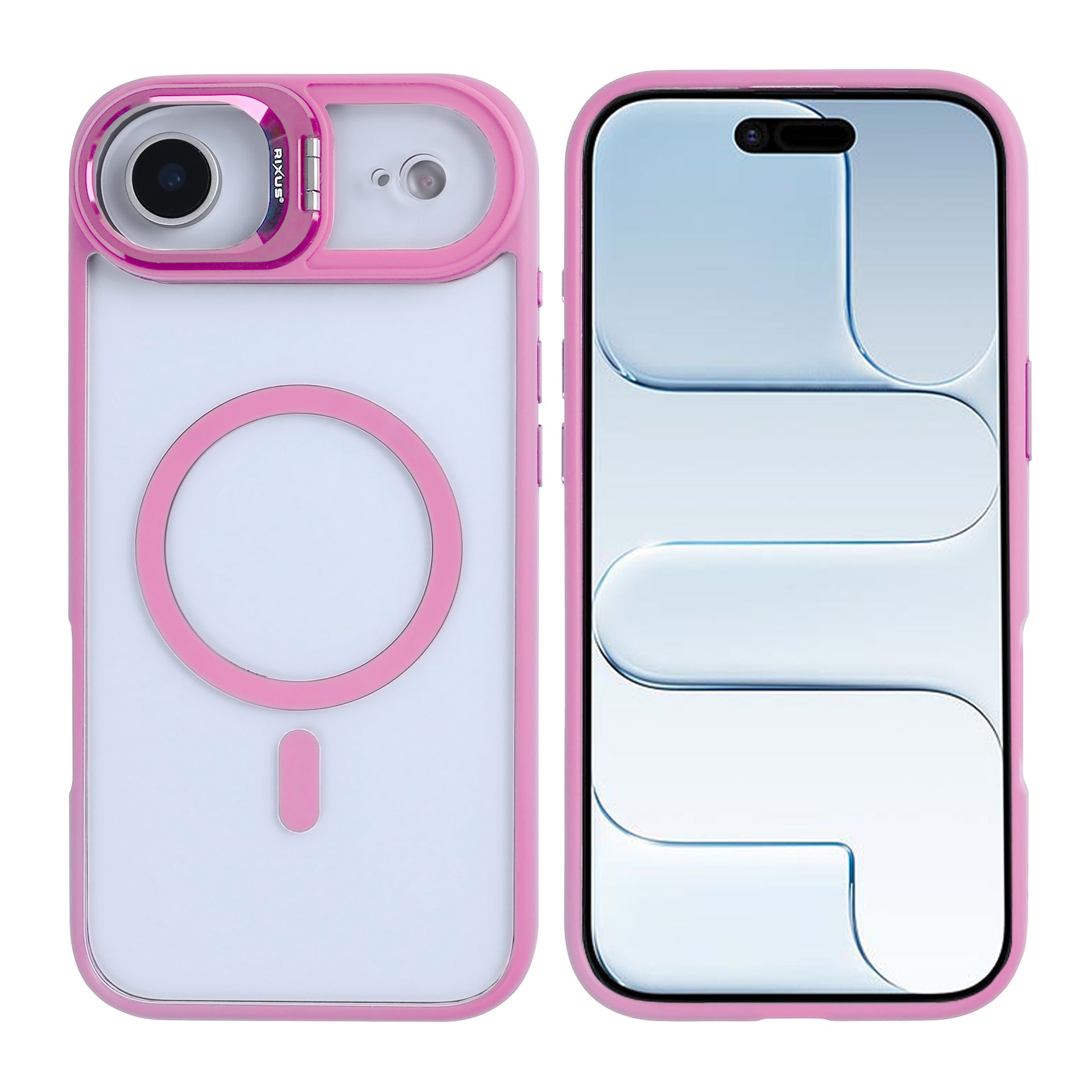 Rixus Classic 03 Case With MagSafe Compatible For Apple iPhone 17 Air Light Pink