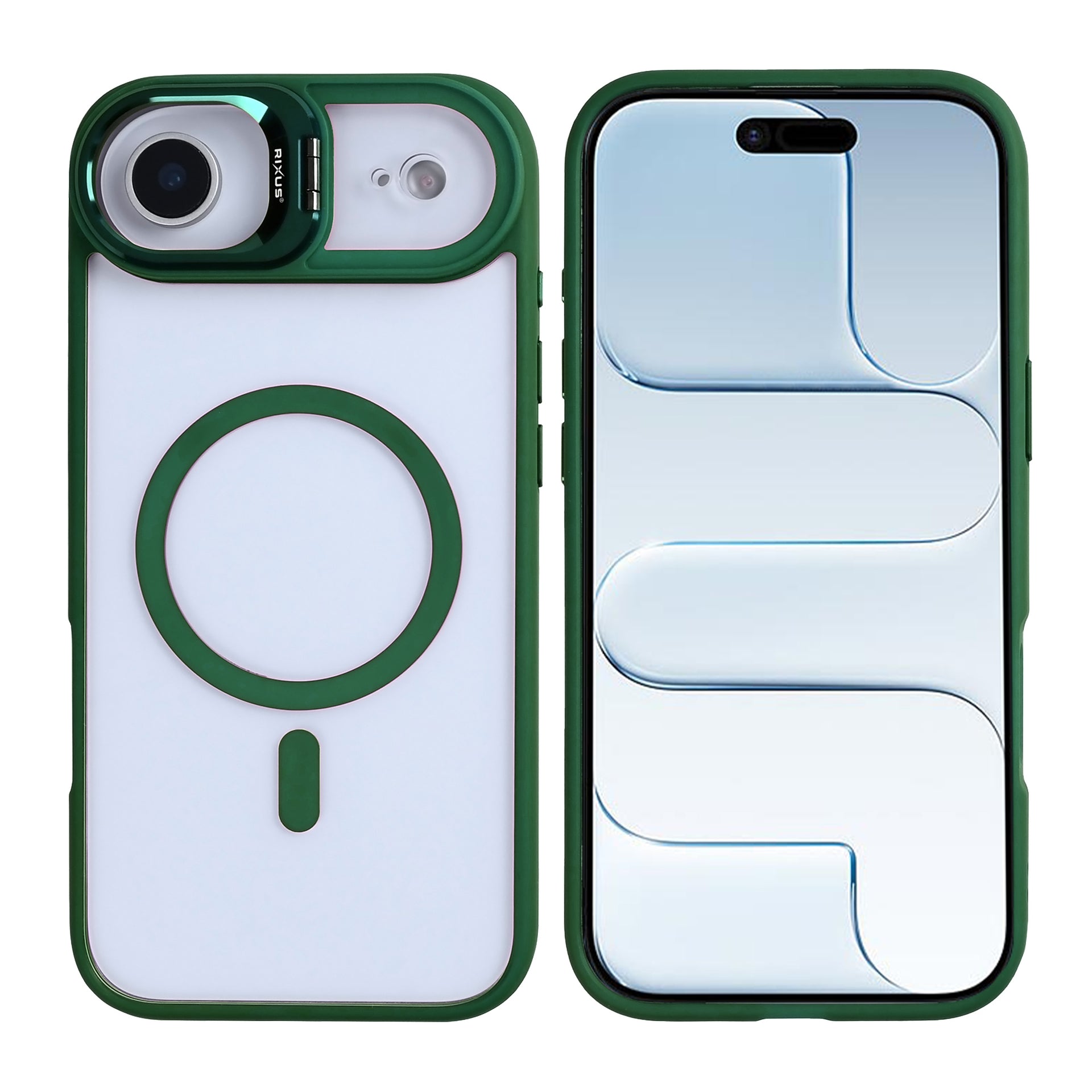 Rixus Classic 03 Case With MagSafe Compatible For Apple iPhone 17 Air Dark Green