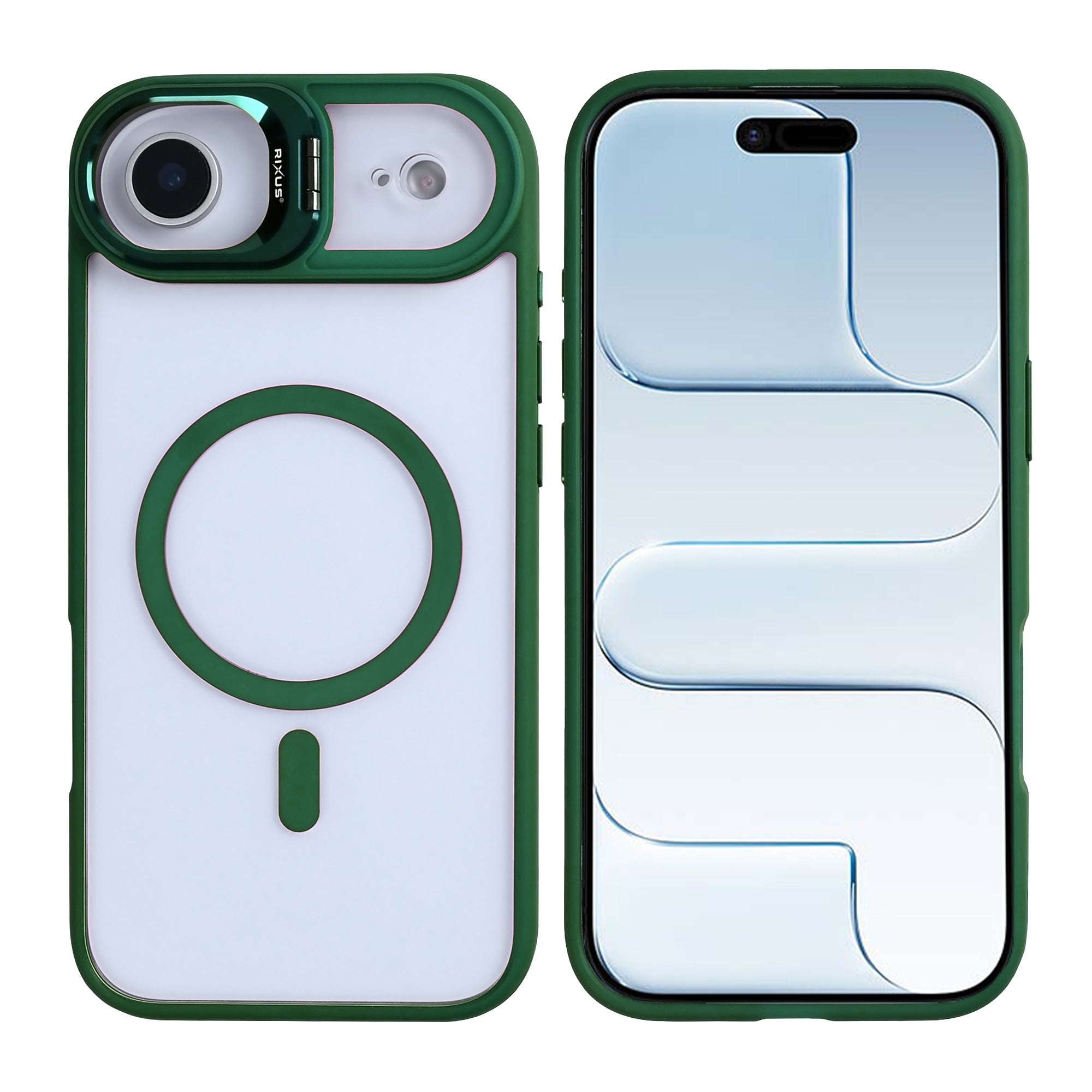Rixus Classic 03 Case With MagSafe Compatible For Apple iPhone 17 Air Dark Green
