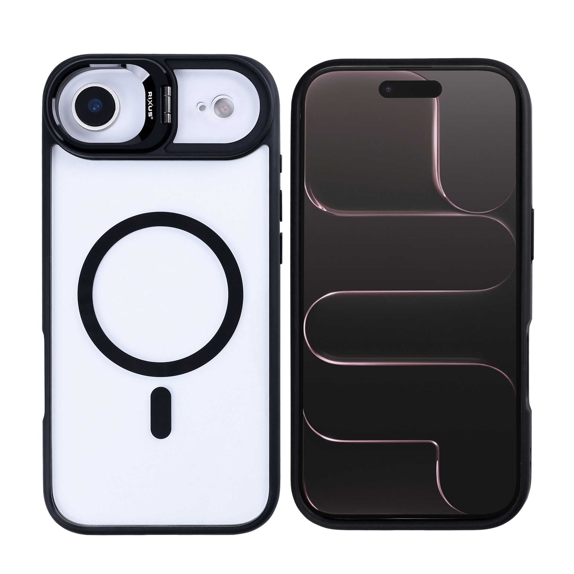 Rixus Classic 03 Case With MagSafe Compatible For Apple iPhone 17 Air Black