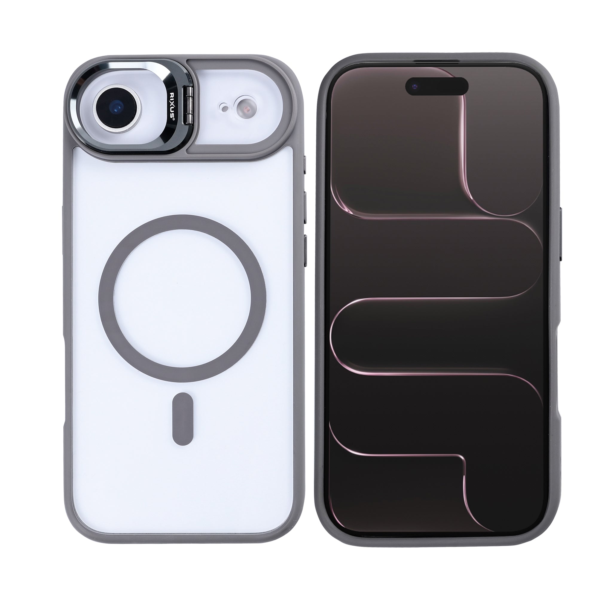 Rixus Classic 03 Case With MagSafe Compatible For Apple iPhone 17 Air Titanium Grey
