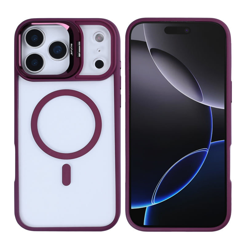 Rixus Classic 03 Case With MagSafe For iPhone 17 Pro Max Dark Pink