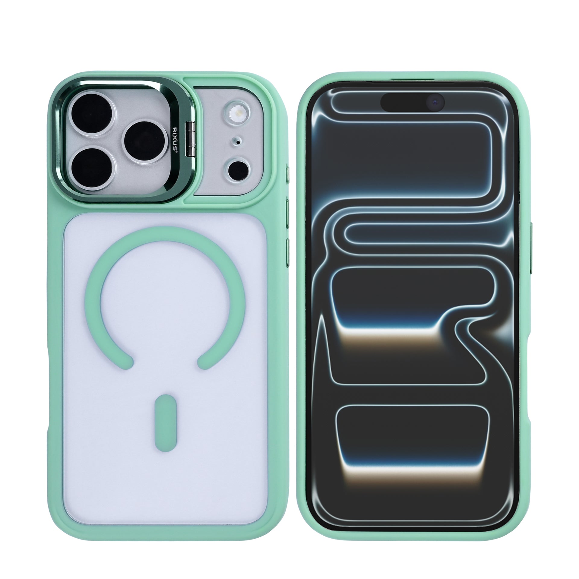 Rixus Classic 03 Case With MagSafe Compatible For Apple iPhone 17 Pro Max Light Green