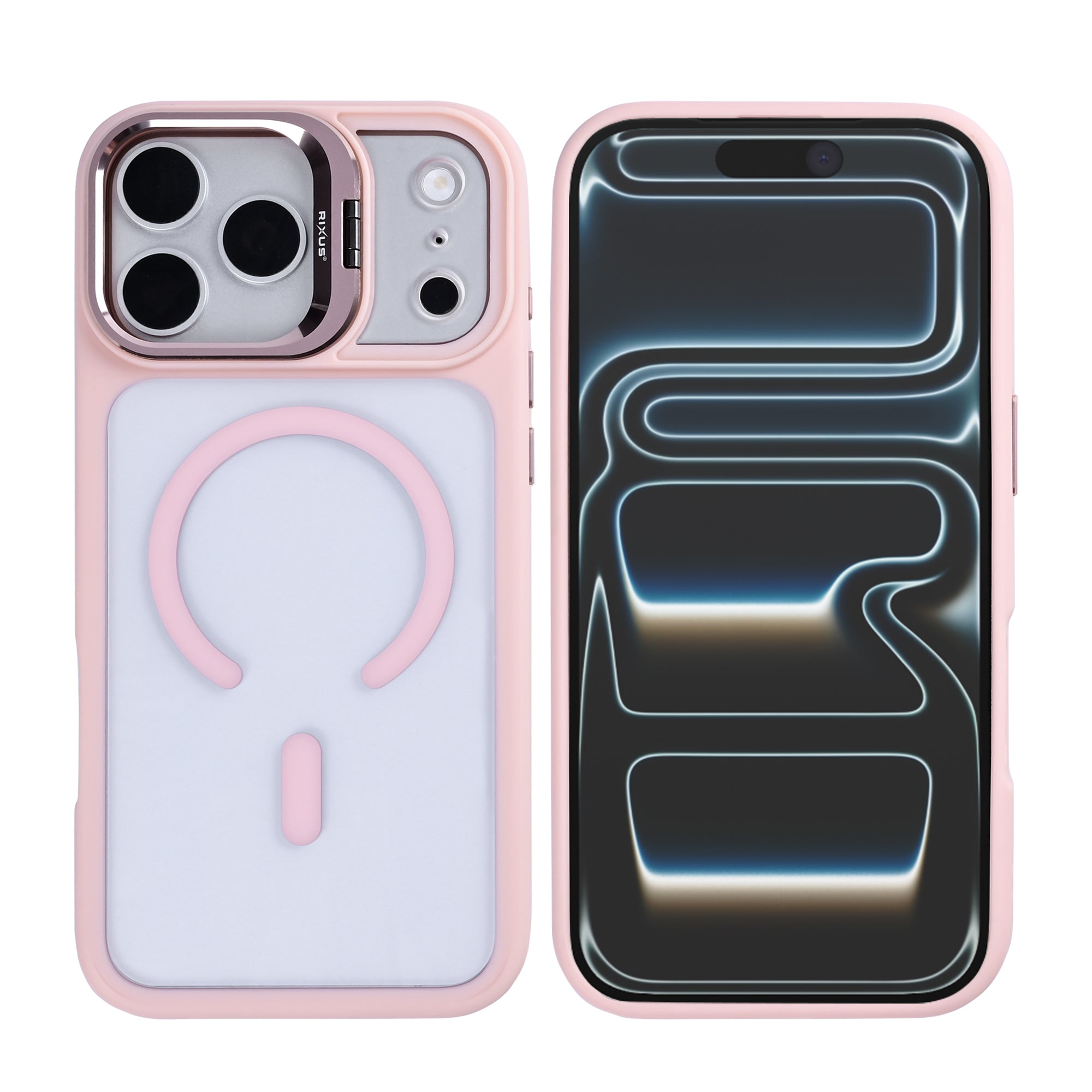 Rixus Classic 03 Case With MagSafe Compatible For Apple iPhone 17 Pro Max Light Pink