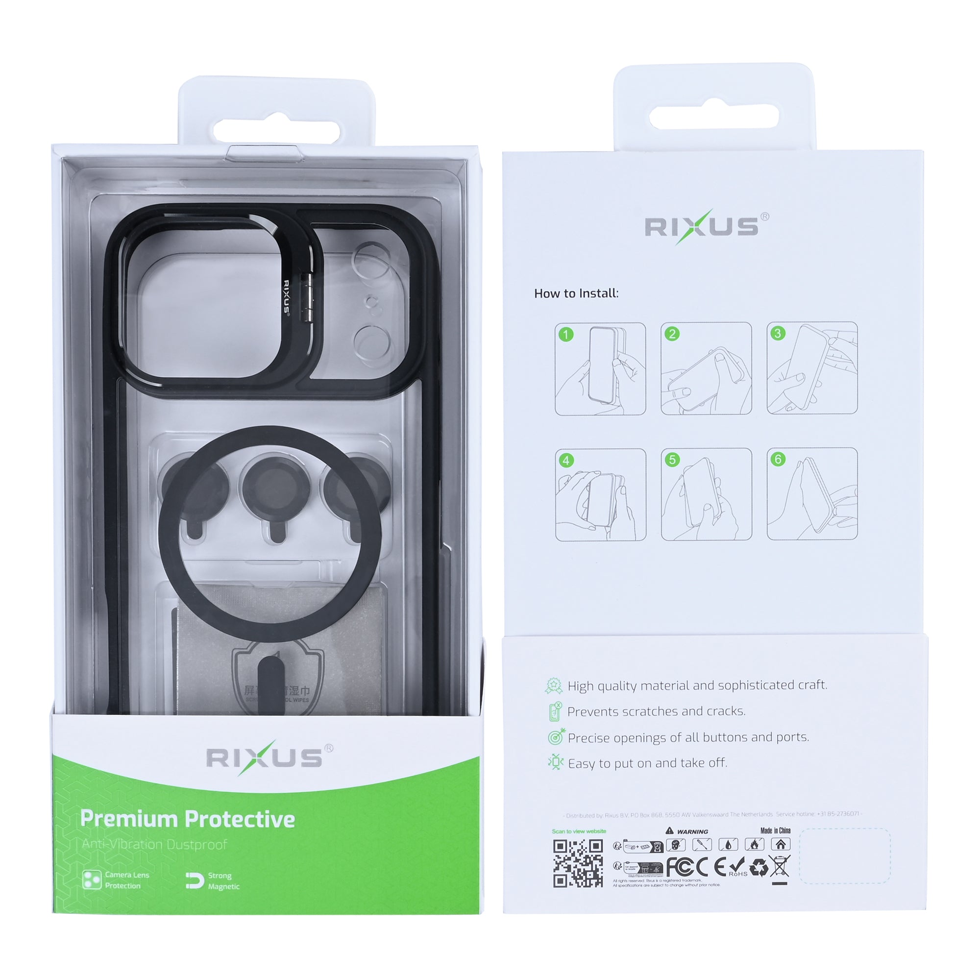Rixus Classic 03 Case With MagSafe Compatible For Apple iPhone 17 Pro Max Black