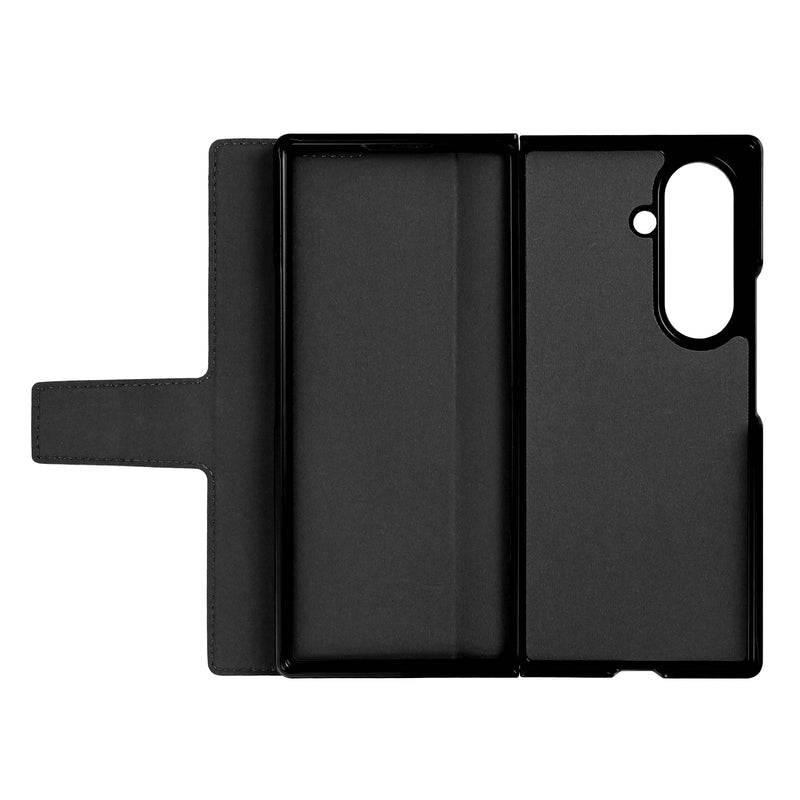 Rixus Wallet Case With Pen Holder For Samsung Galaxy Z Fold 7 Black