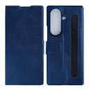 Rixus Wallet Case With Pen Holder For Samsung Galaxy Z Fold 7 Blue