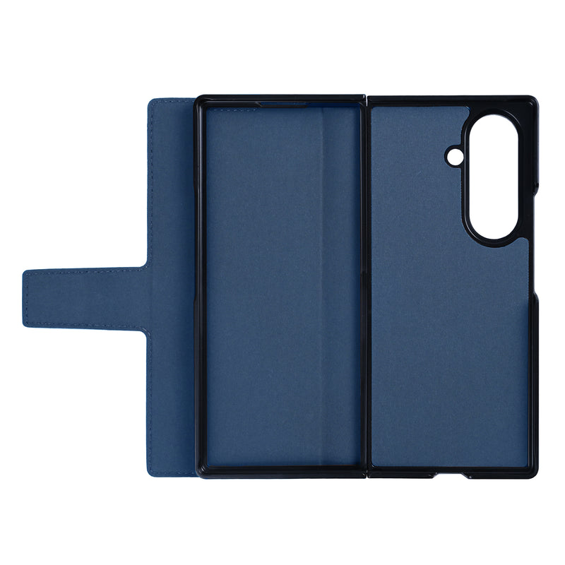 Rixus Wallet Case With Pen Holder For Samsung Galaxy Z Fold 7 Blue