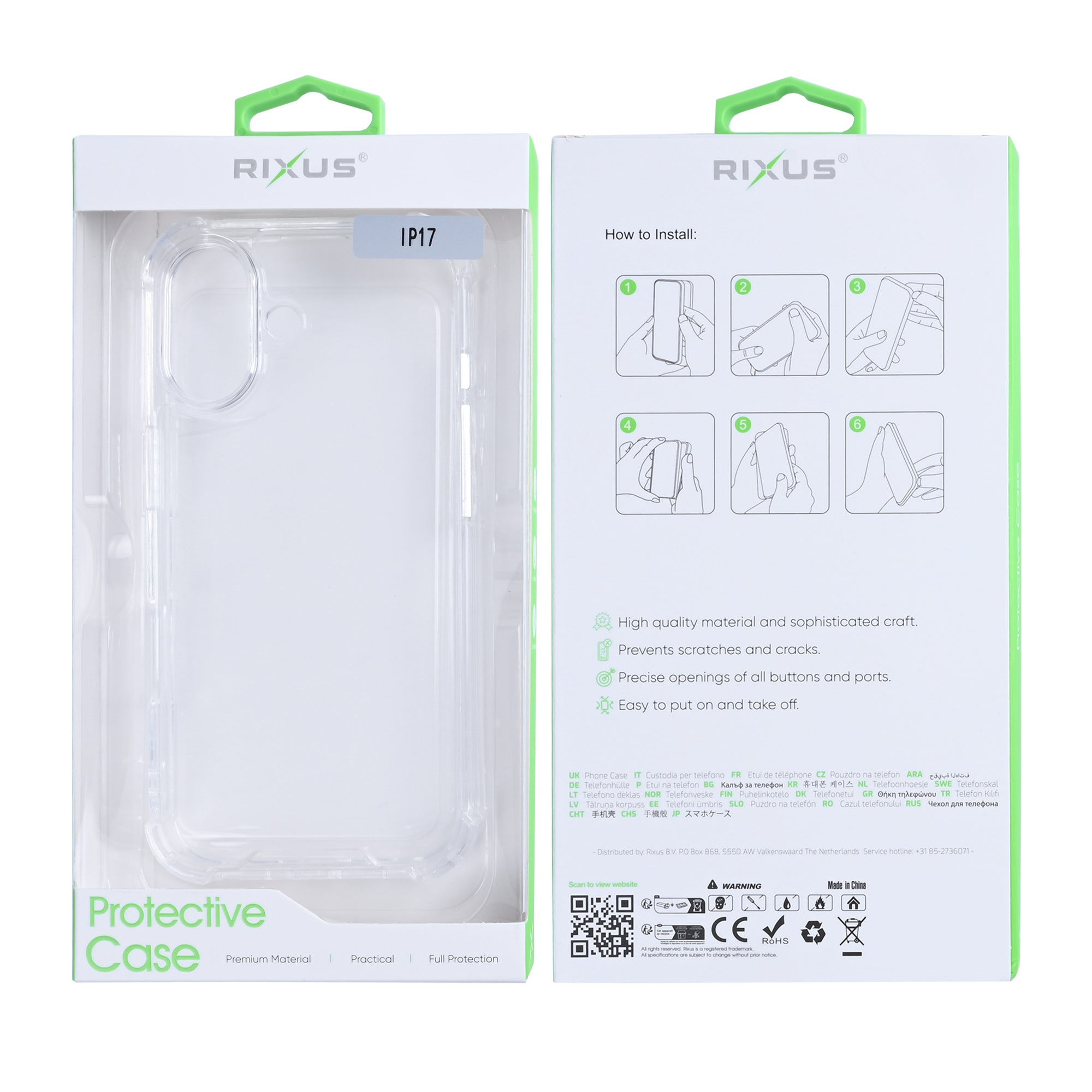 Rixus Anti-Burst Case For Apple iPhone 17 Transparent