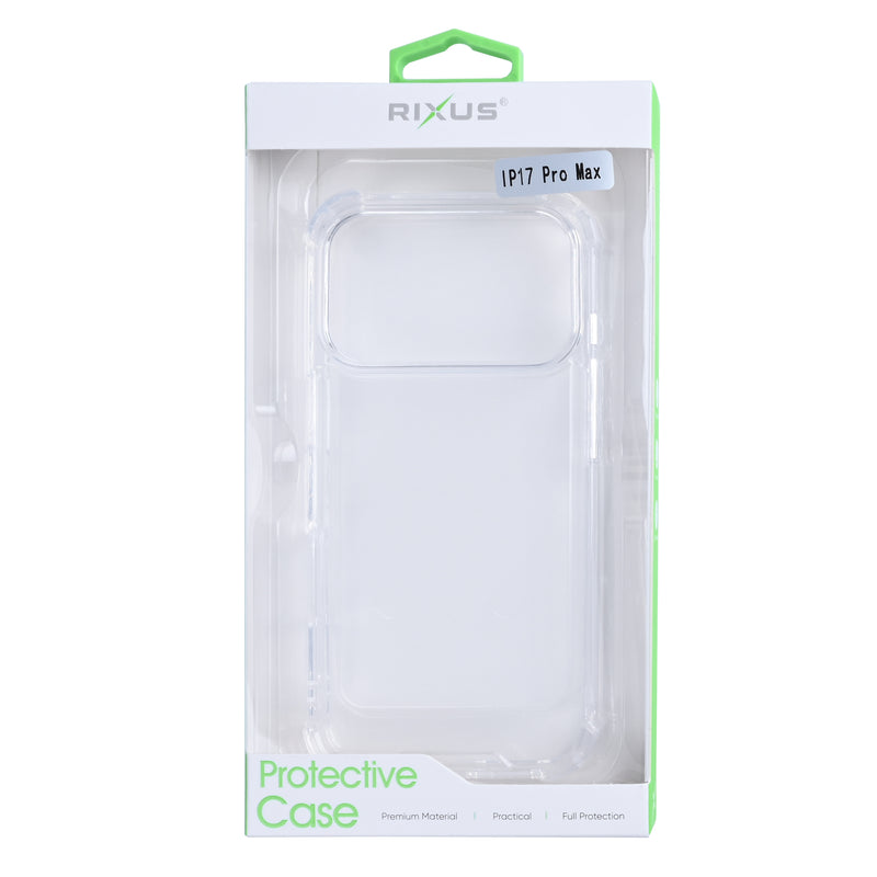Rixus Anti-Burst Case For iPhone 17 Pro Max Transparent