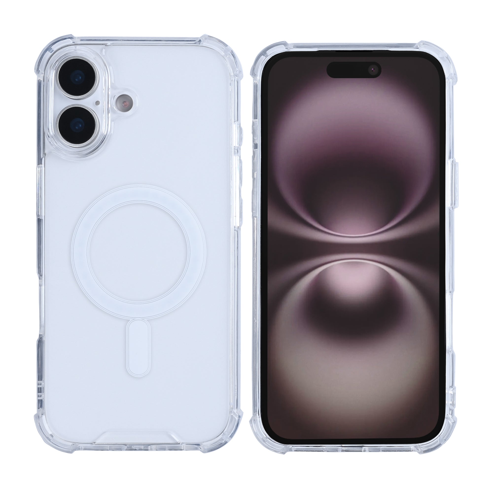 Rixus Anti-Burst Case With MagSafe Compatible For Apple iPhone 17 Transparent
