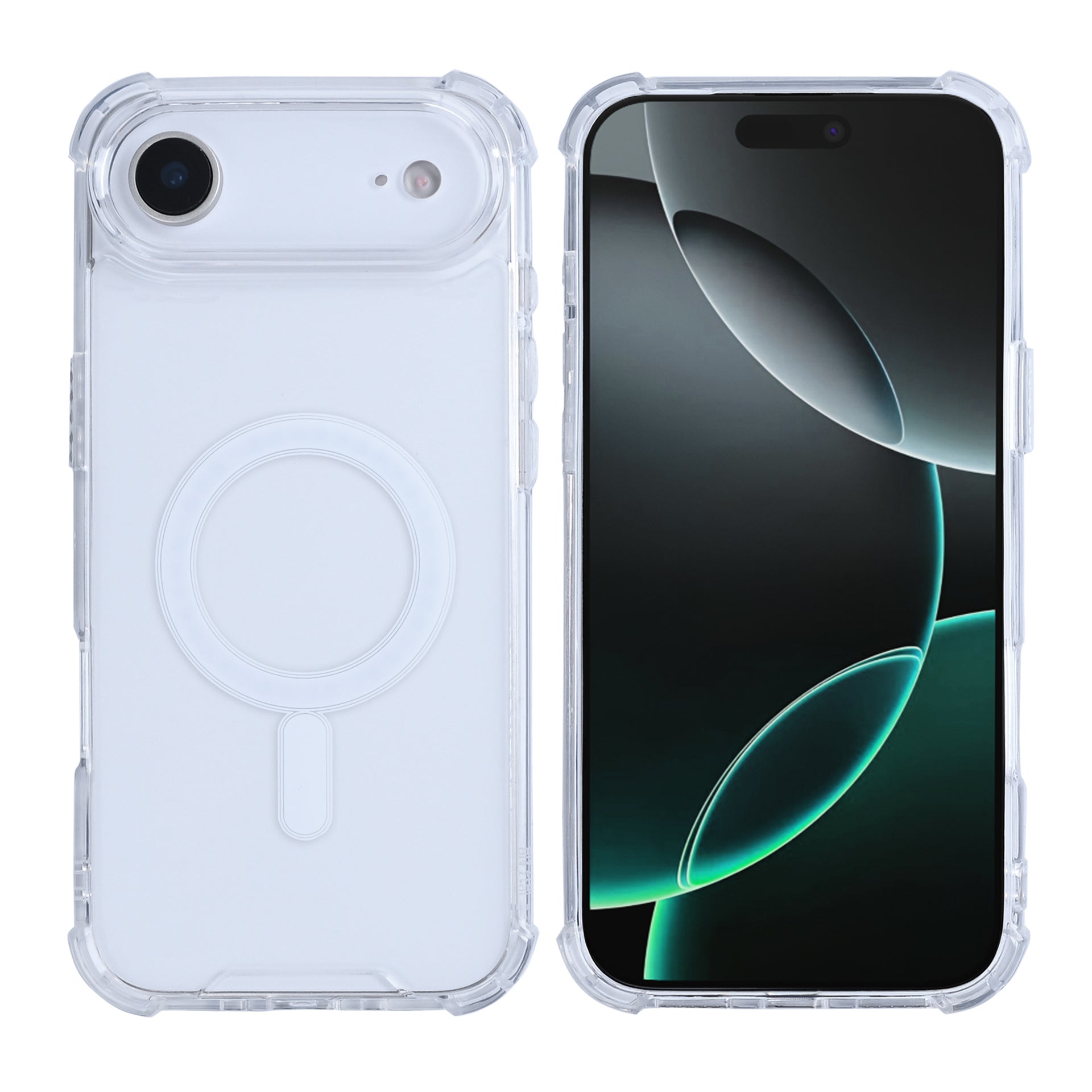 Rixus Anti-Burst Case With MagSafe Compatible For Apple iPhone 17 Air Transparent