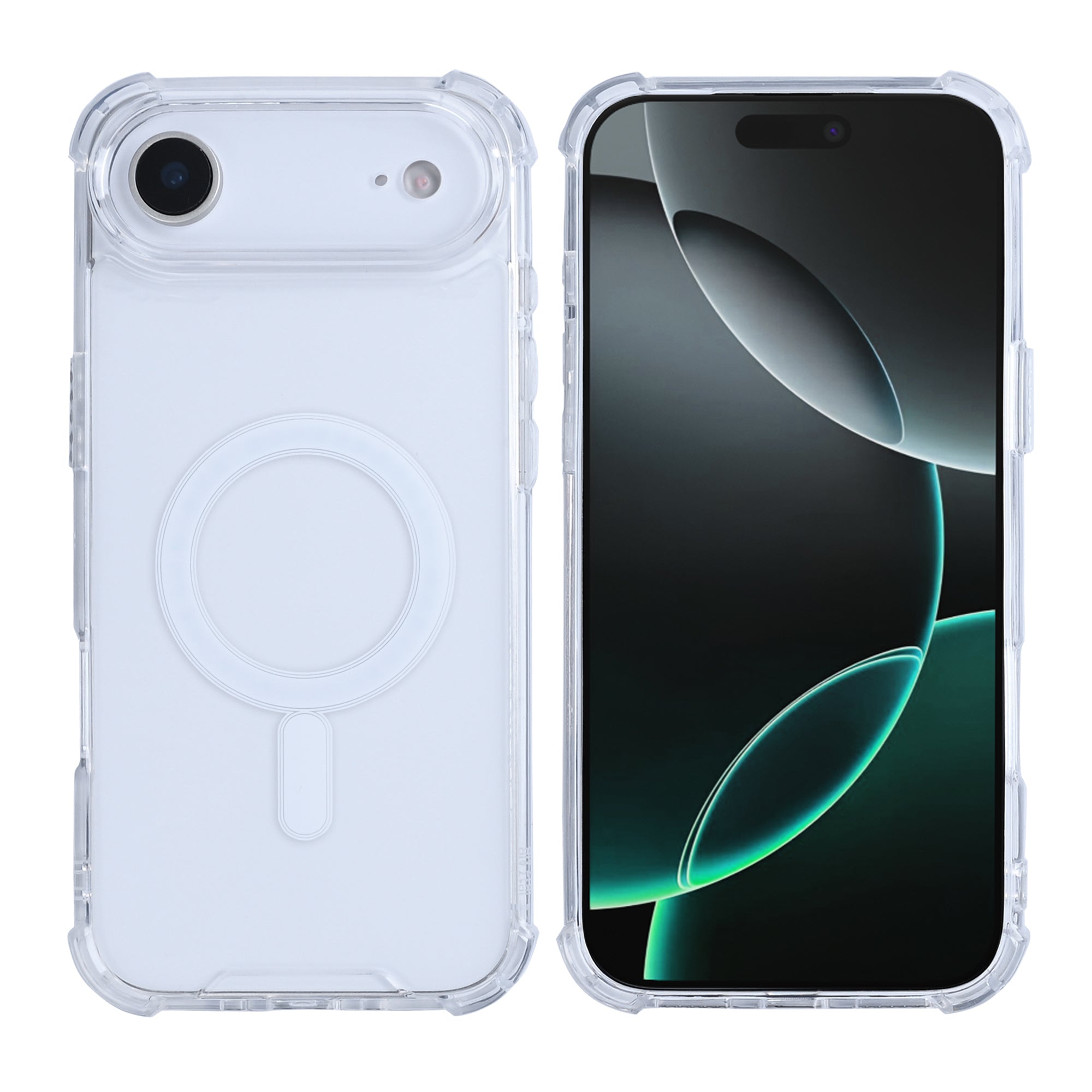 Rixus Anti-Burst Case With MagSafe Compatible For Apple iPhone 17 Air Transparent