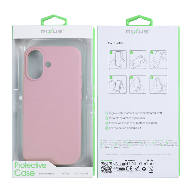 Rixus Soft TPU Phone Case With MagSafe For iPhone 17 Pink