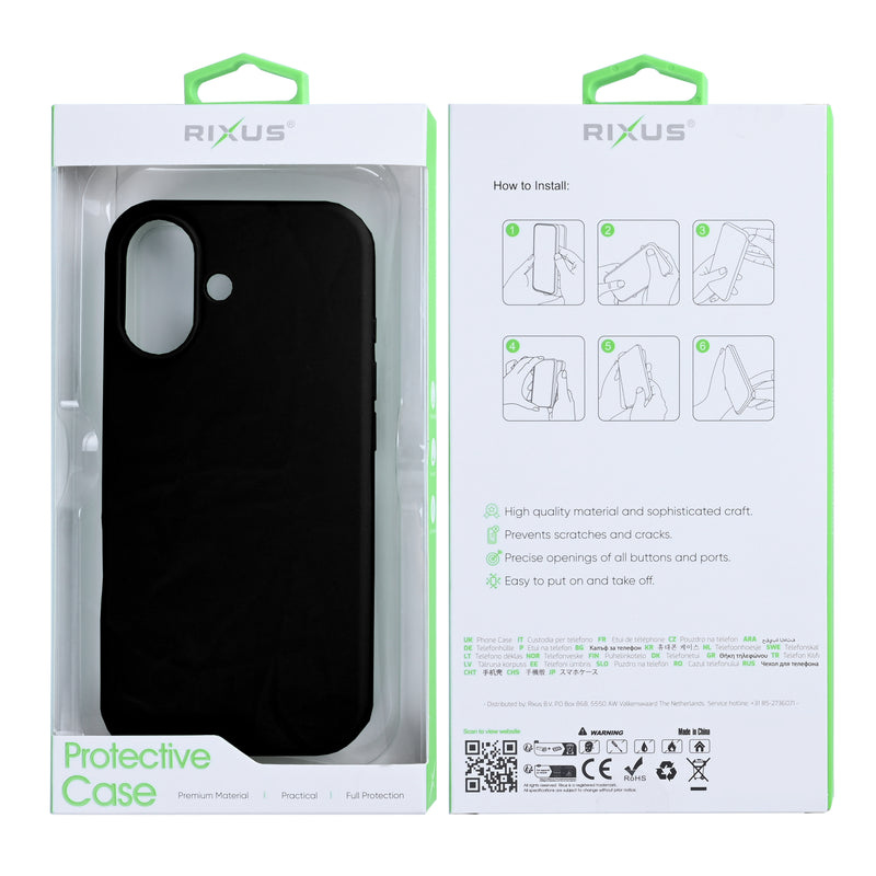 Rixus Soft TPU Phone Case With MagSafe For iPhone 17 Black