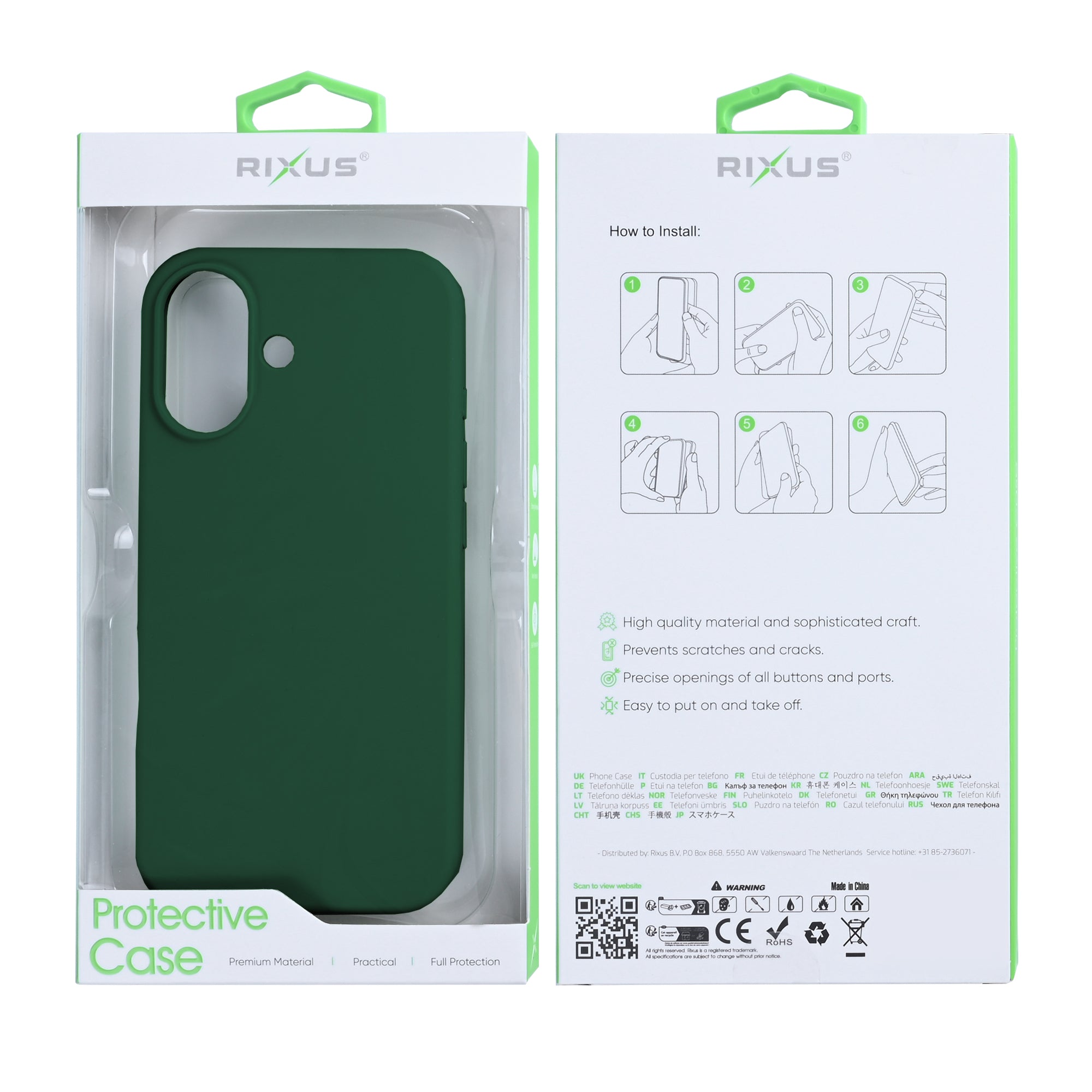 Rixus Soft TPU Phone Case With MagSafe Compatible For Apple iPhone 17 Dark Green