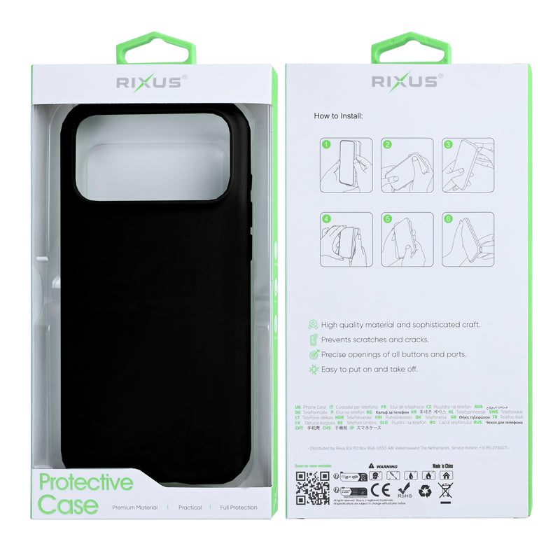 Rixus Soft TPU Phone Case With MagSafe For iPhone 17 Pro Black