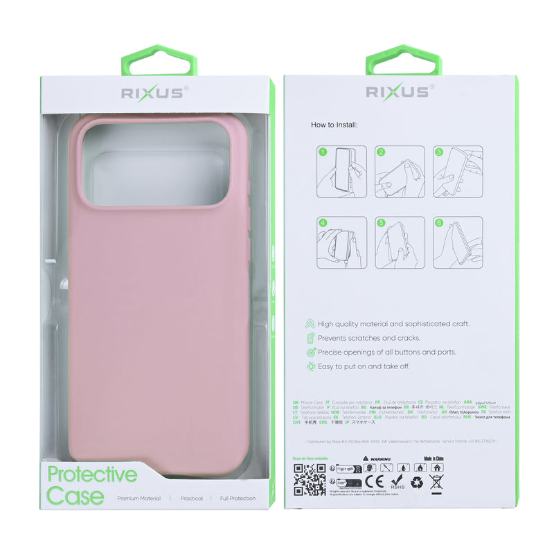 Rixus Soft TPU Phone Case With MagSafe For iPhone 17 Pro Max Pink