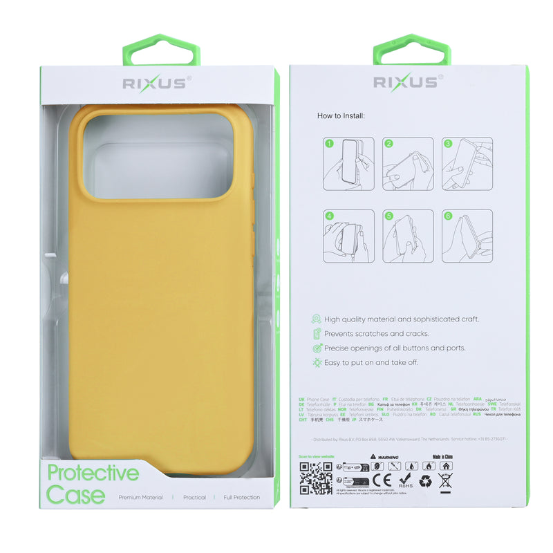 Rixus Soft TPU Phone Case With MagSafe For iPhone 17 Pro Max Gold