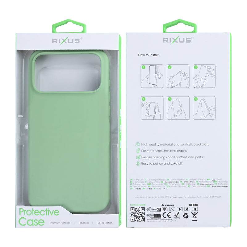 Rixus Soft TPU Phone Case With MagSafe For iPhone 17 Pro Max Matcha